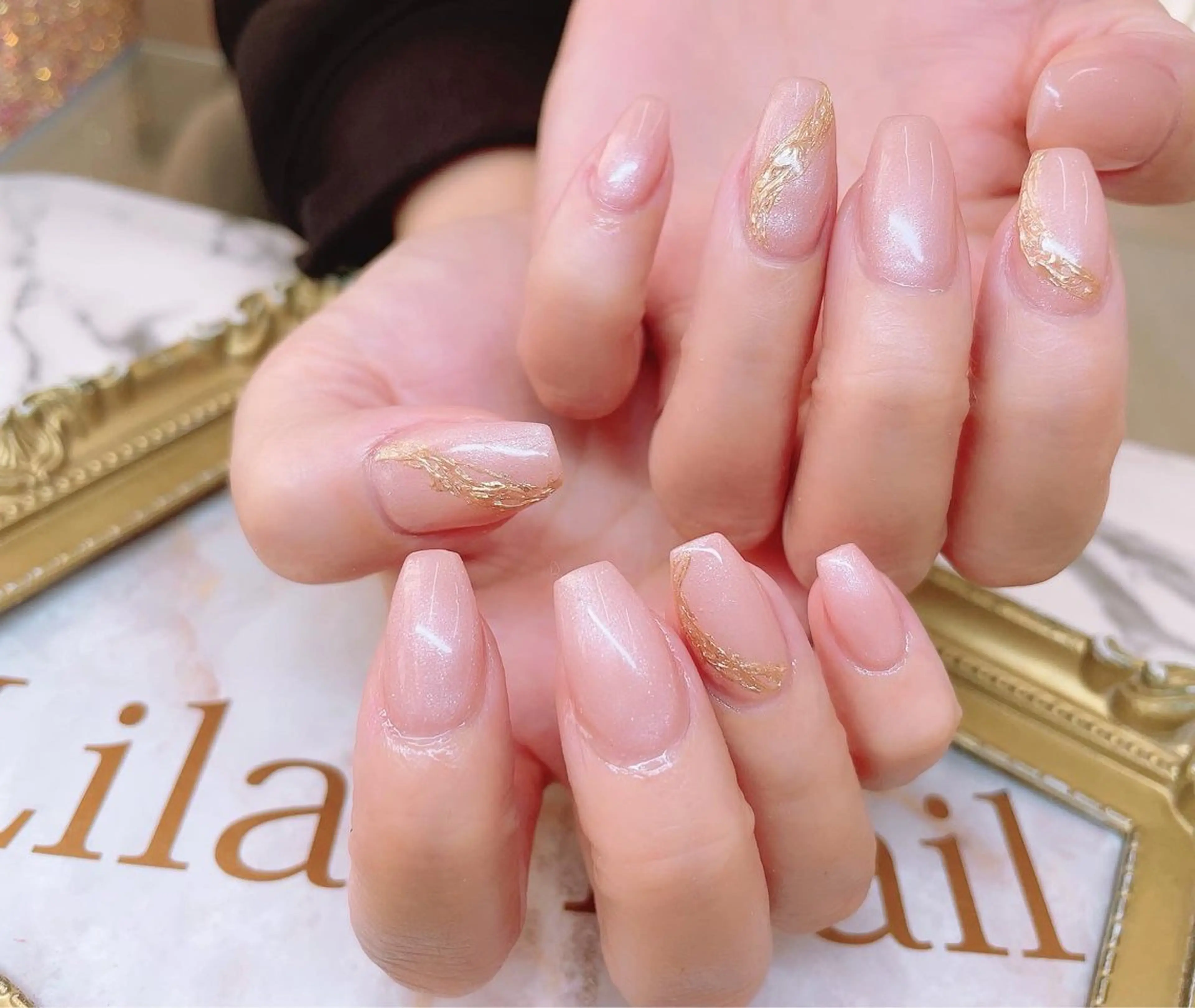 ネイル オーロラネイル ジェルネイル 氷ネイル・うるうるネイル キラキラネイル 韓国ネイル Lilas Nailのネイルデザイン