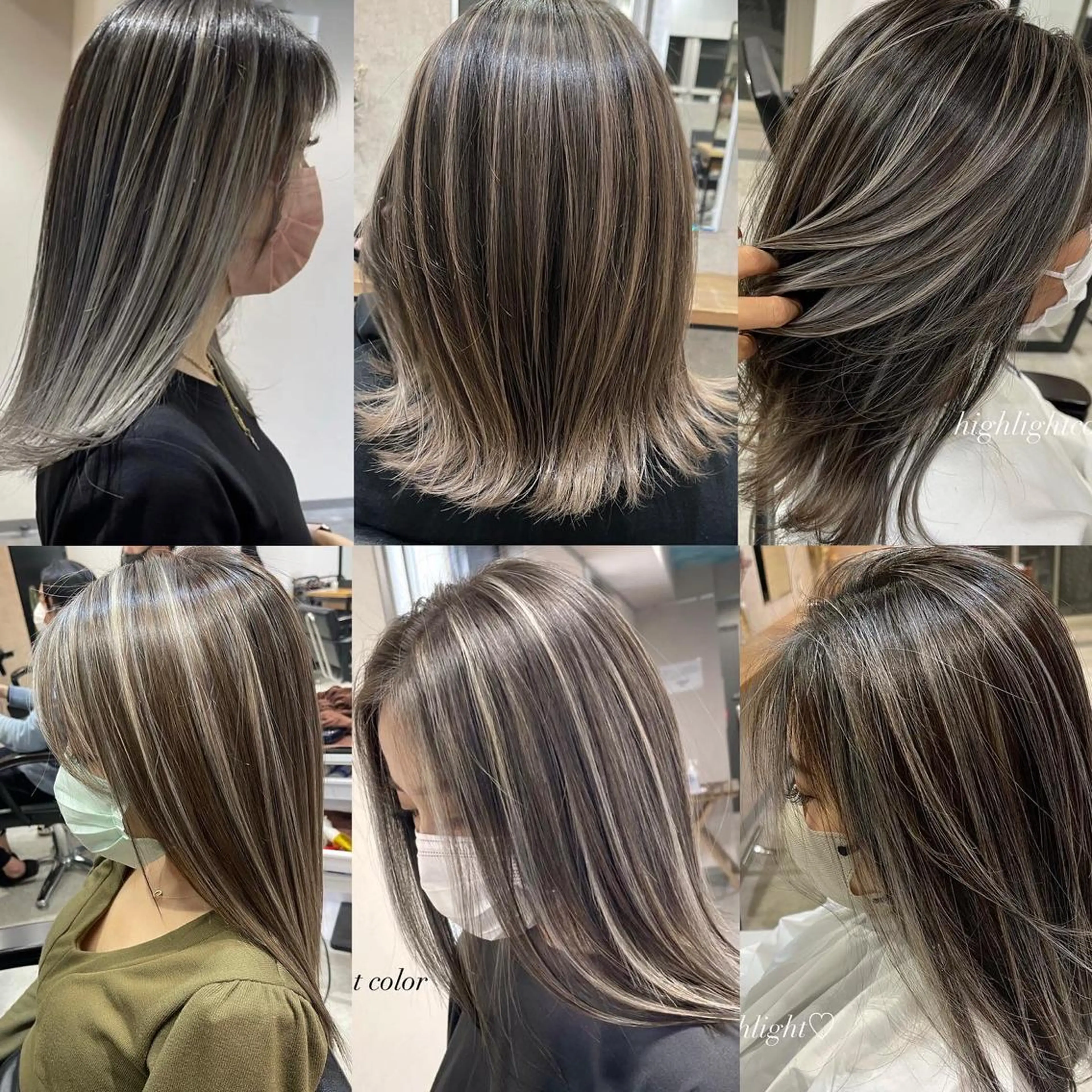 ミディアム カラー ヘアアレンジ ブリーチ デザインカラー ハイライトカラー ハイライト ヘアカラー 松井那津子 /ハイライトブリーチのヘアスタイル