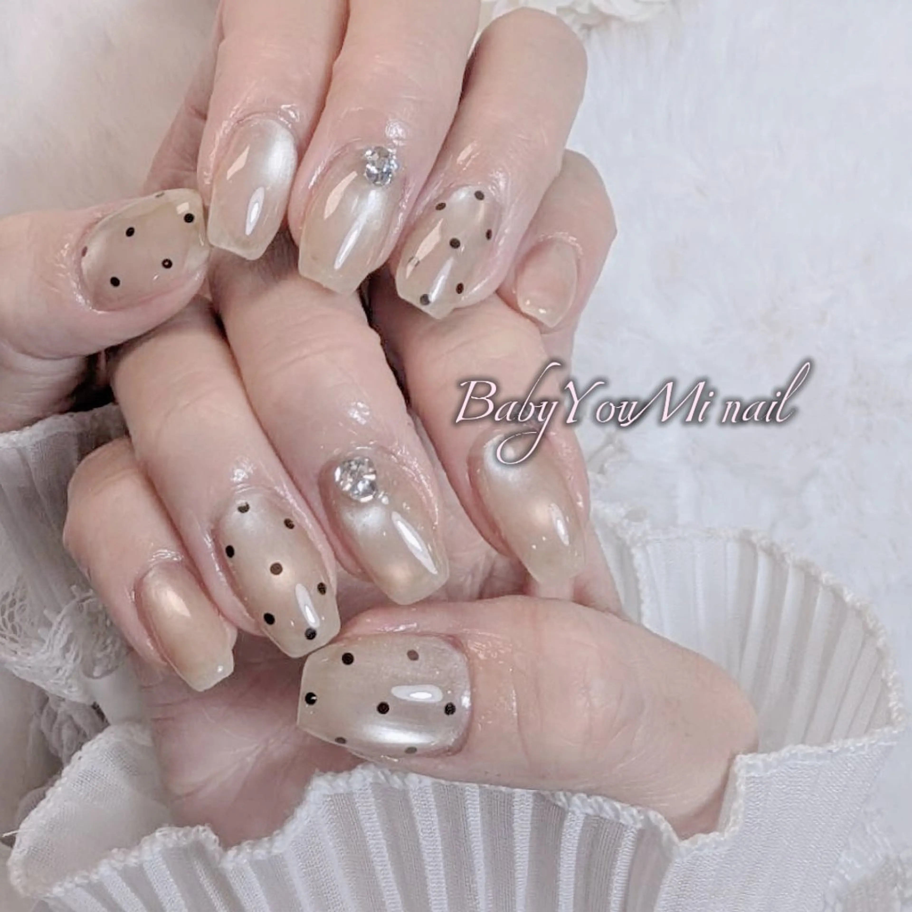 ネイル オーロラネイル チークネイル 成人式 フットネイル フレンチネイル ハンドネイル BabyYouMi nailのネイルデザイン