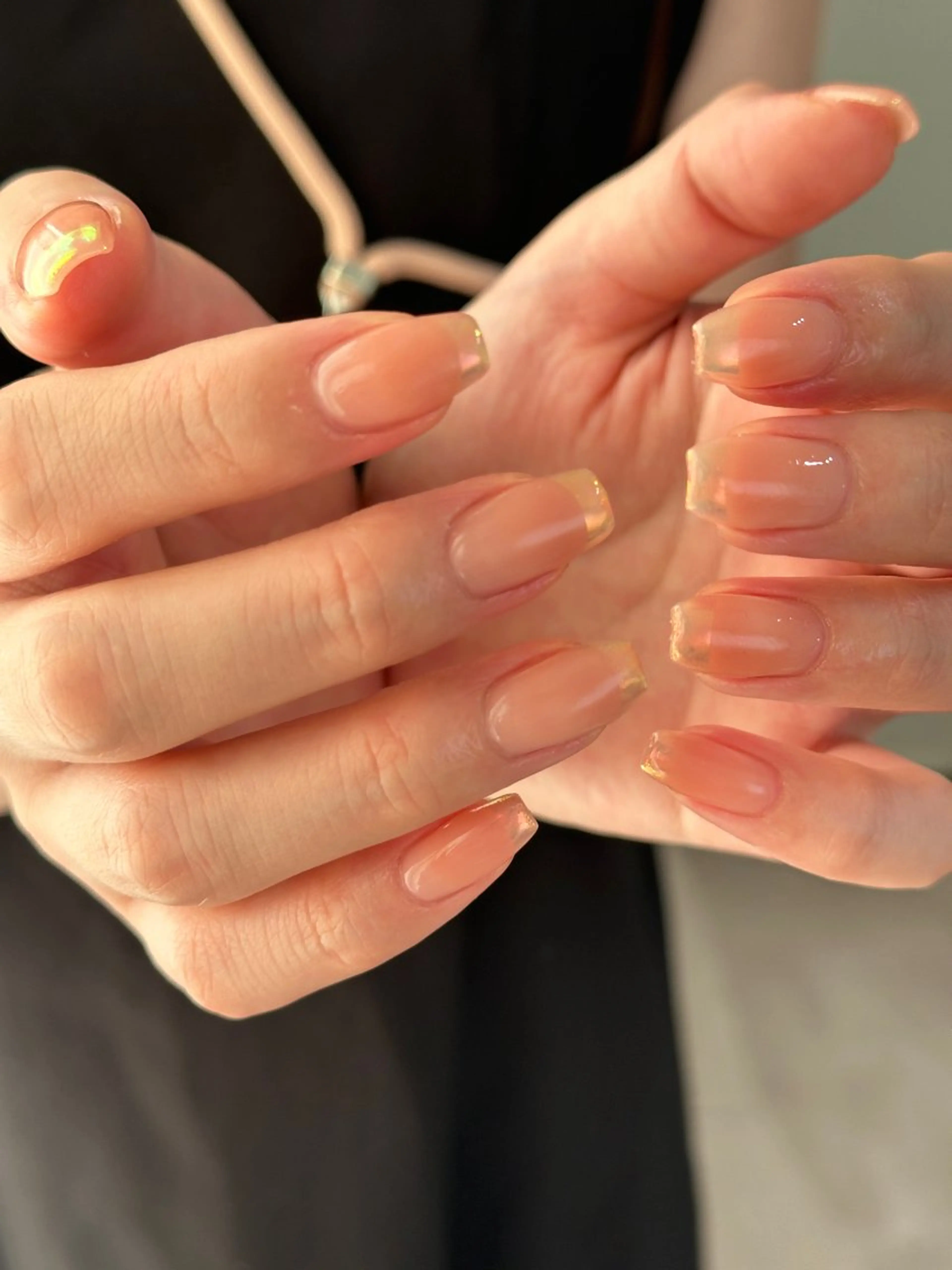 ネイル オーロラネイル フレンチネイル nail salon Cyaanのネイルデザイン