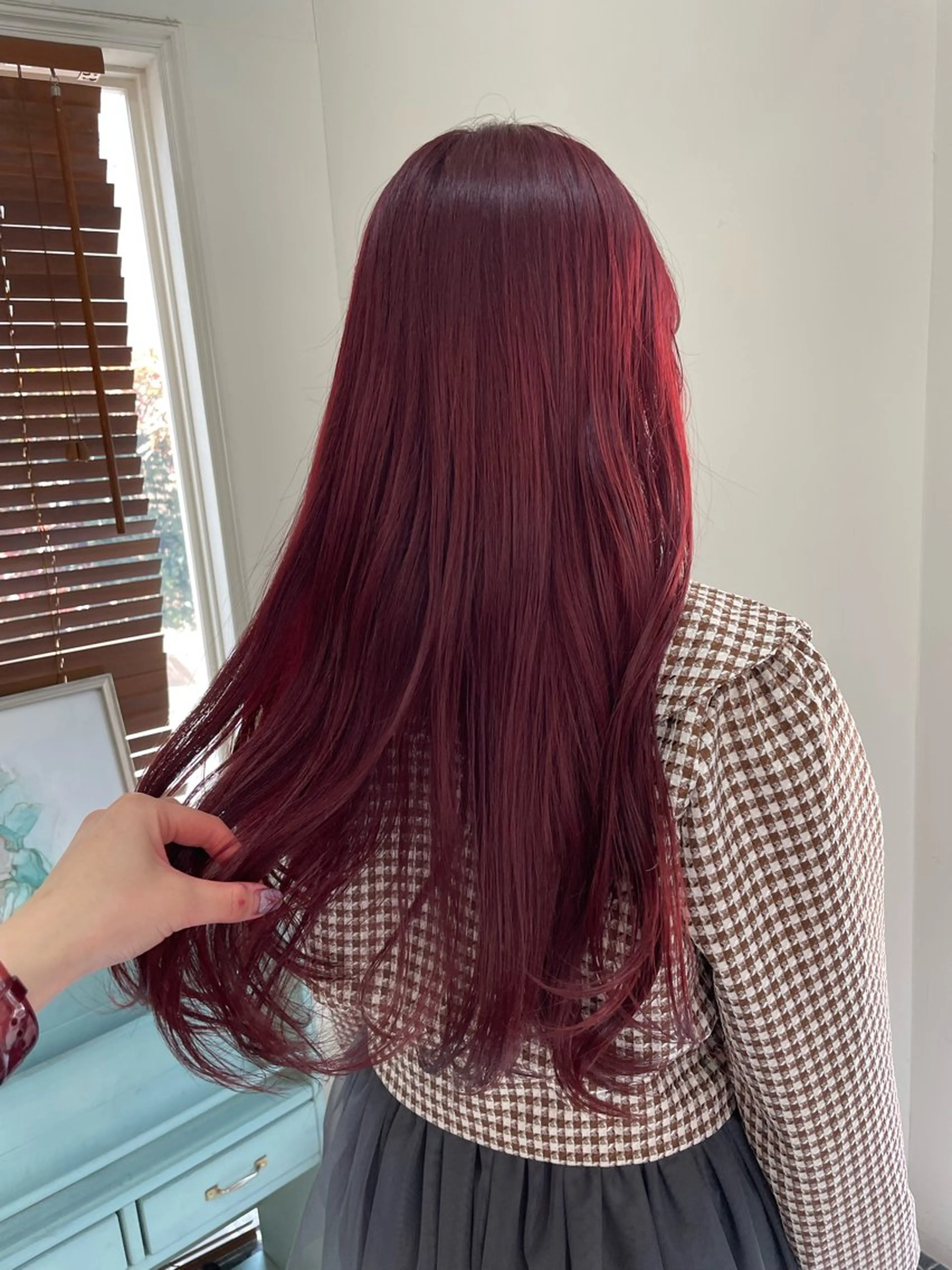 ロング カラー ボルドーカラー ブラウンカラー カシス ピンクカラー レッドカラー ヘアカラー 🍒暖色カラー🍒 渋谷/YUUのヘアスタイル