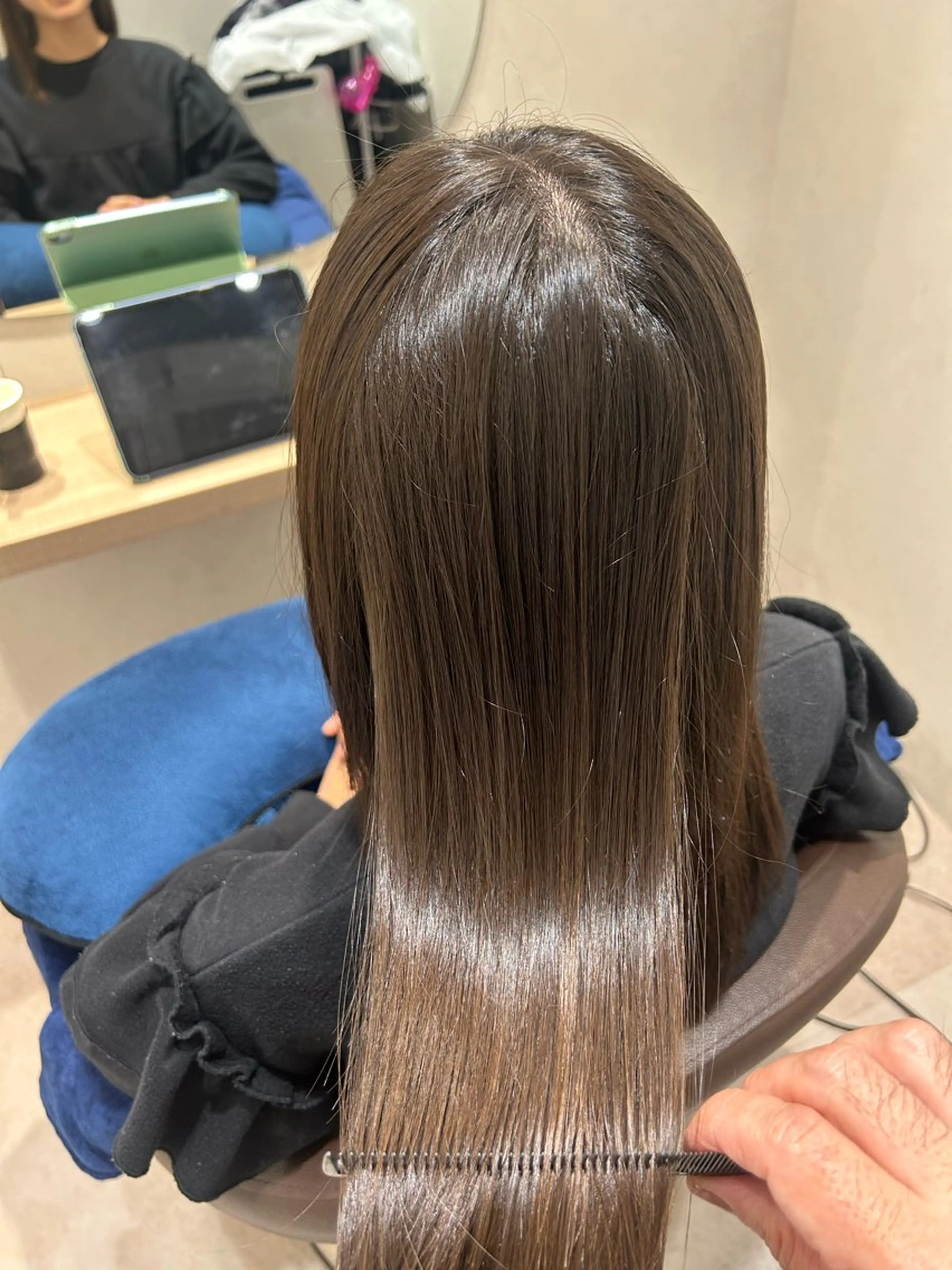 ロング カット 縮毛矯正 ショートボブHIDE 本山のヘアスタイル