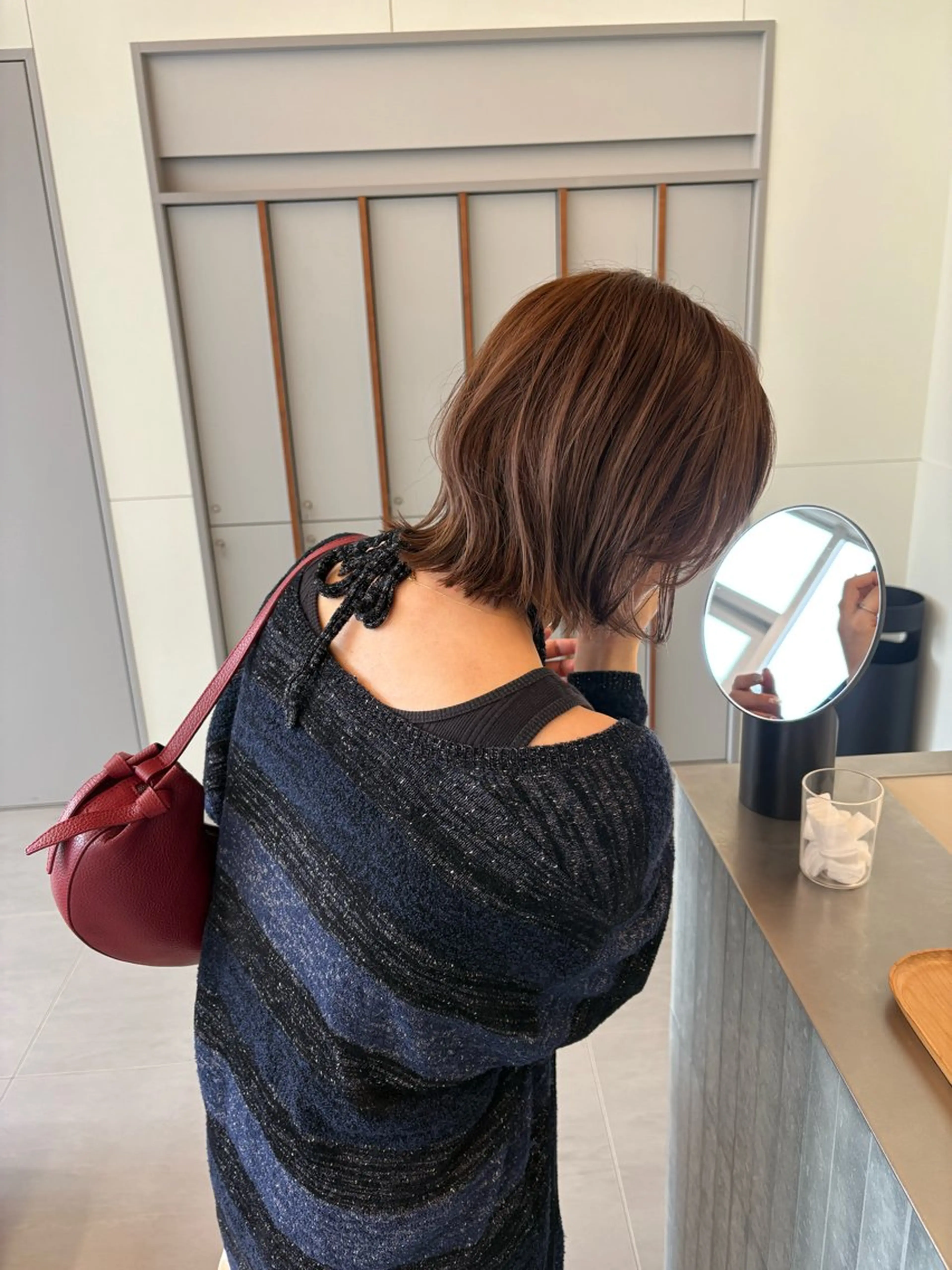 ミディアム カット ヘアカラー 💡レイヤーカット/ グレージュ松本隼人のヘアスタイル