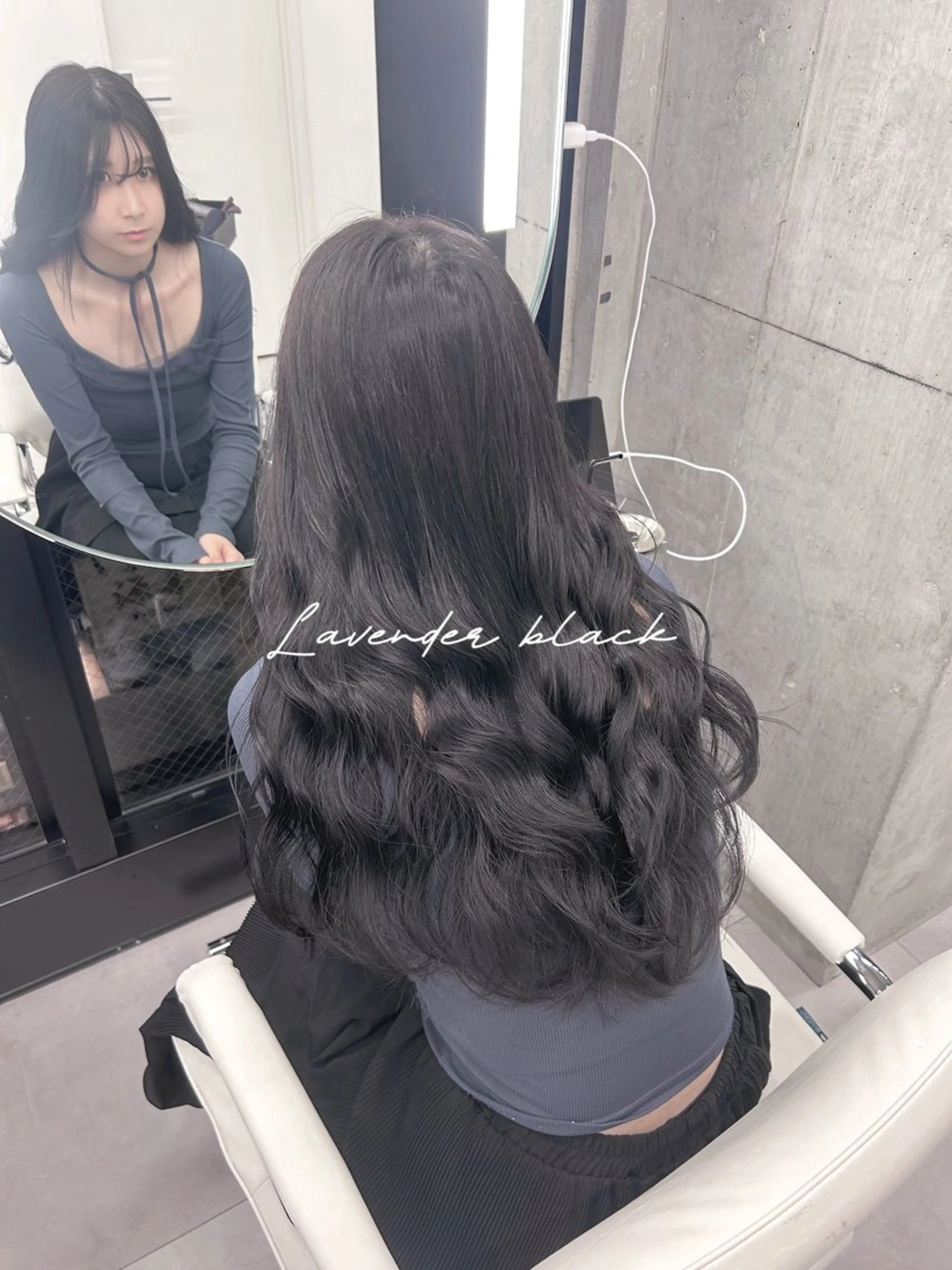 ロング カラー 黒髪 透明感カラー ラベンダーカラー ヘアカラー トリートメント ヘアセット ゆうさ │ 髪質改善 ボブ ショートのヘアスタイル