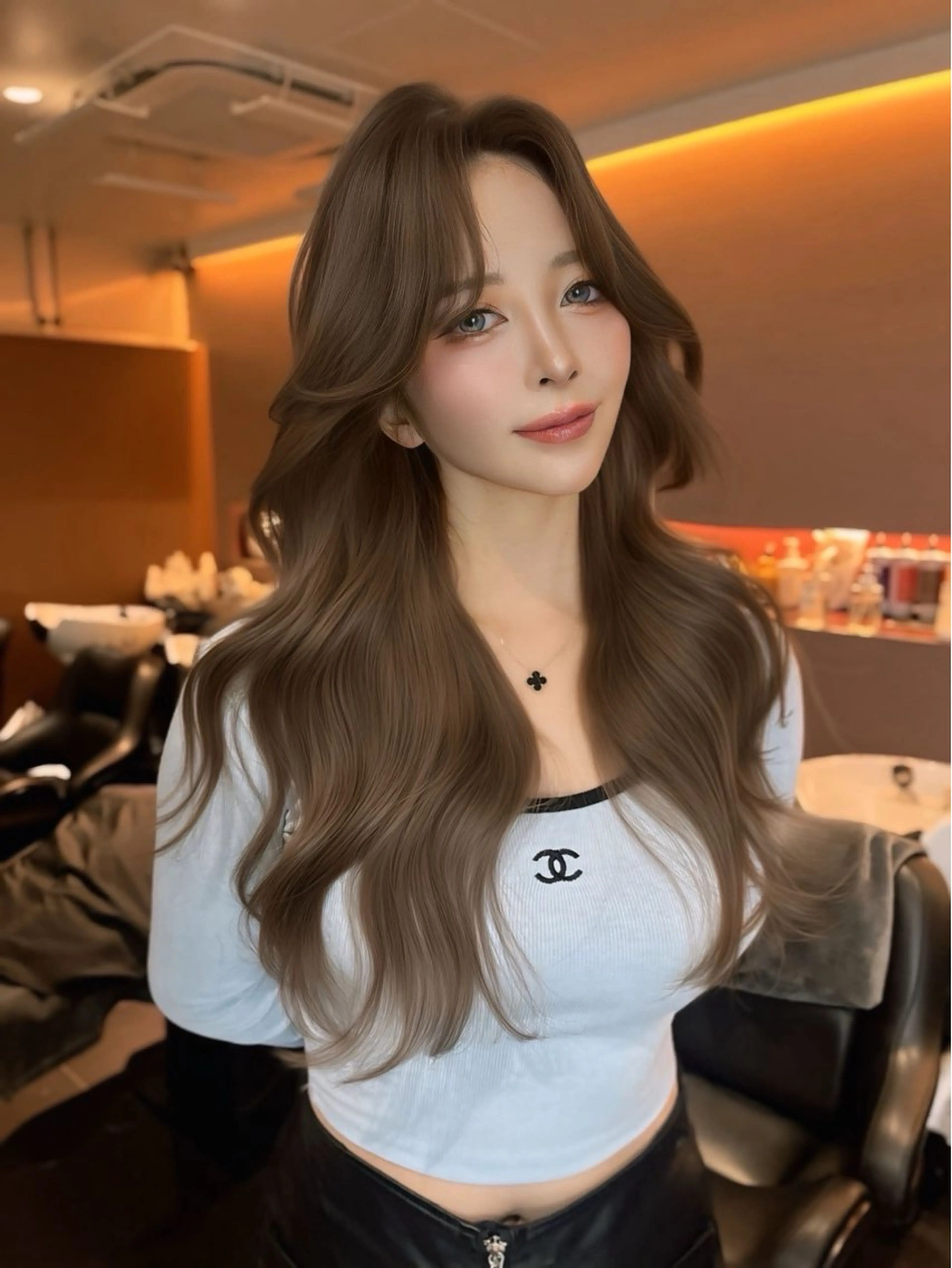 ロング カット ヘアカラー 海野翔吾🇨🇳 ワンホンレイヤーのヘアスタイル