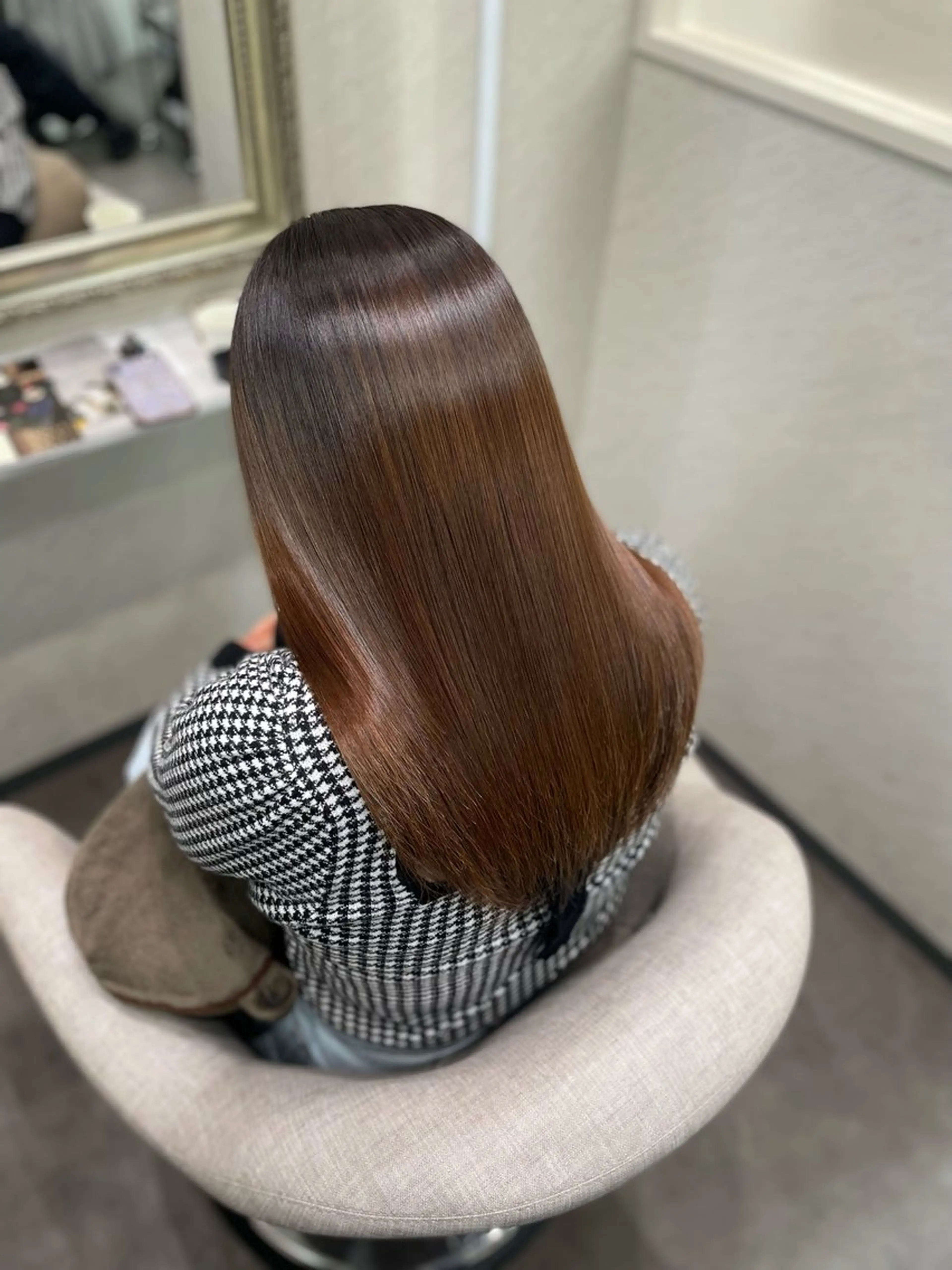 セミロング 髪質改善 トリートメント ヘッドスパ 髪質改善/縮毛矯正 アンナ🍊のヘアスタイル