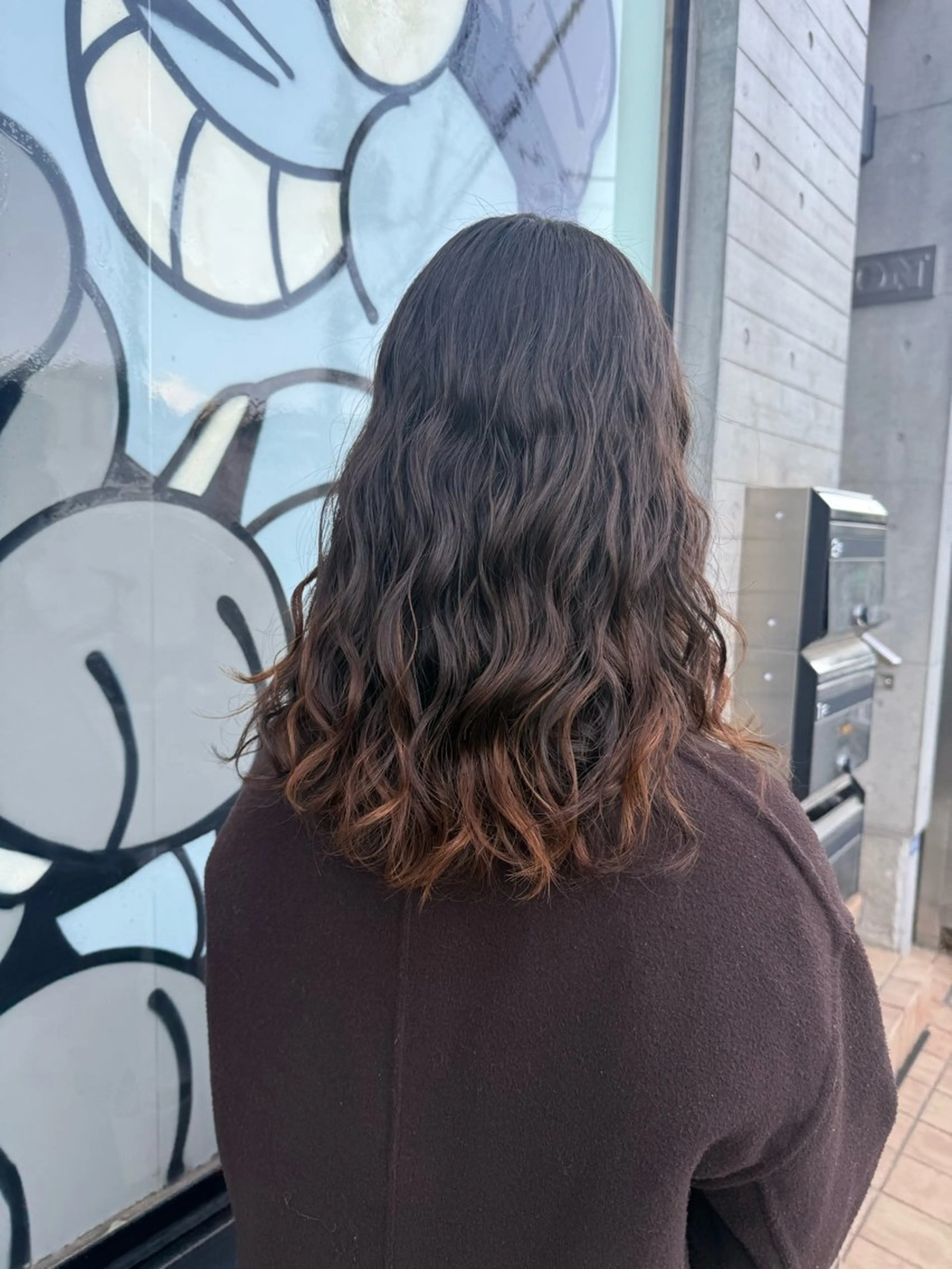 ミディアム カット パーマ トリートメント デジタルパーマ/ ウェーブパーマ/神野のヘアスタイル