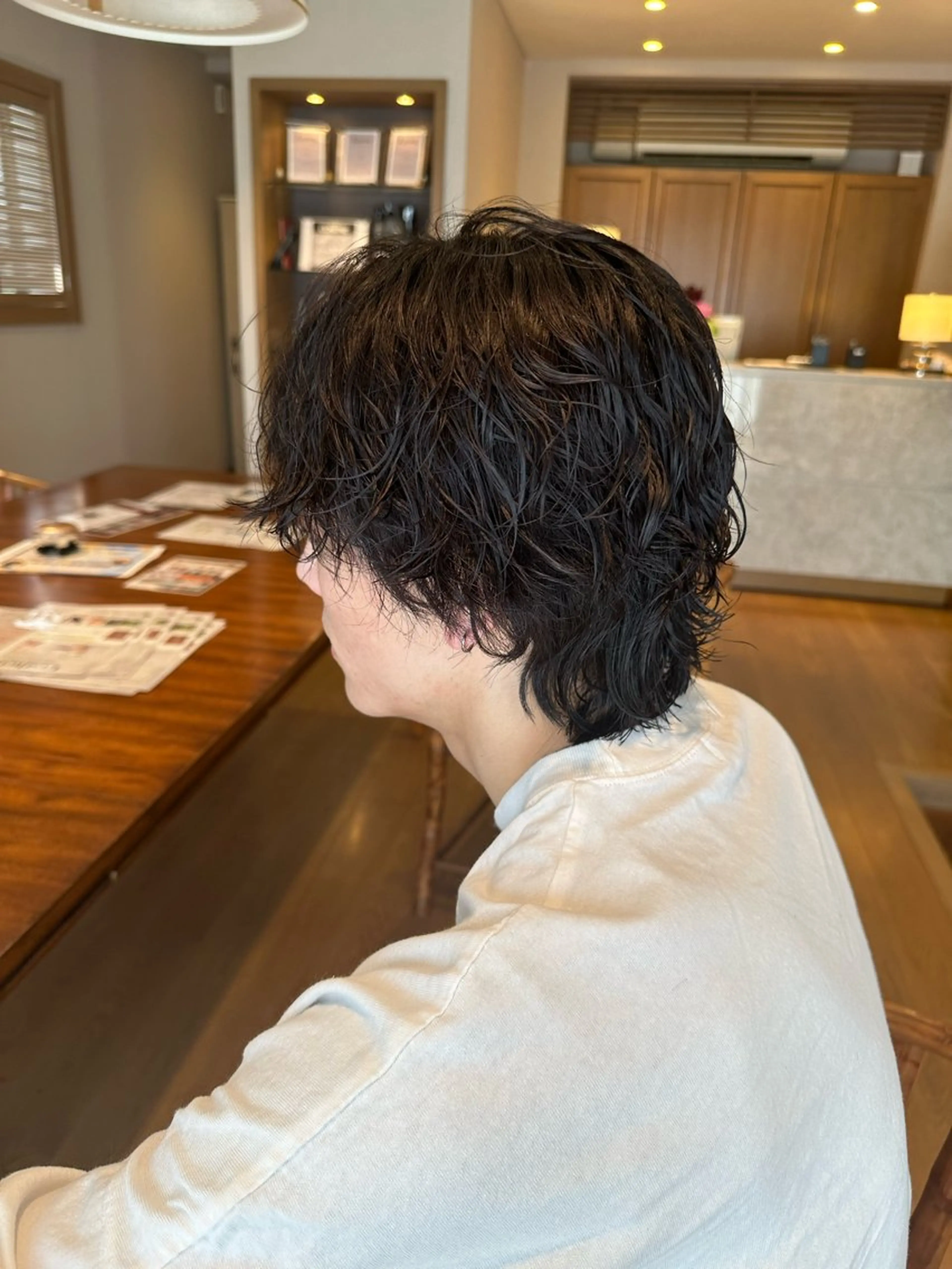 ショート パーマ カット パーマ 韓国風ﾊﾟｰﾏ❁﻿ fu-ka❁艶ｶﾗｰのヘアスタイル