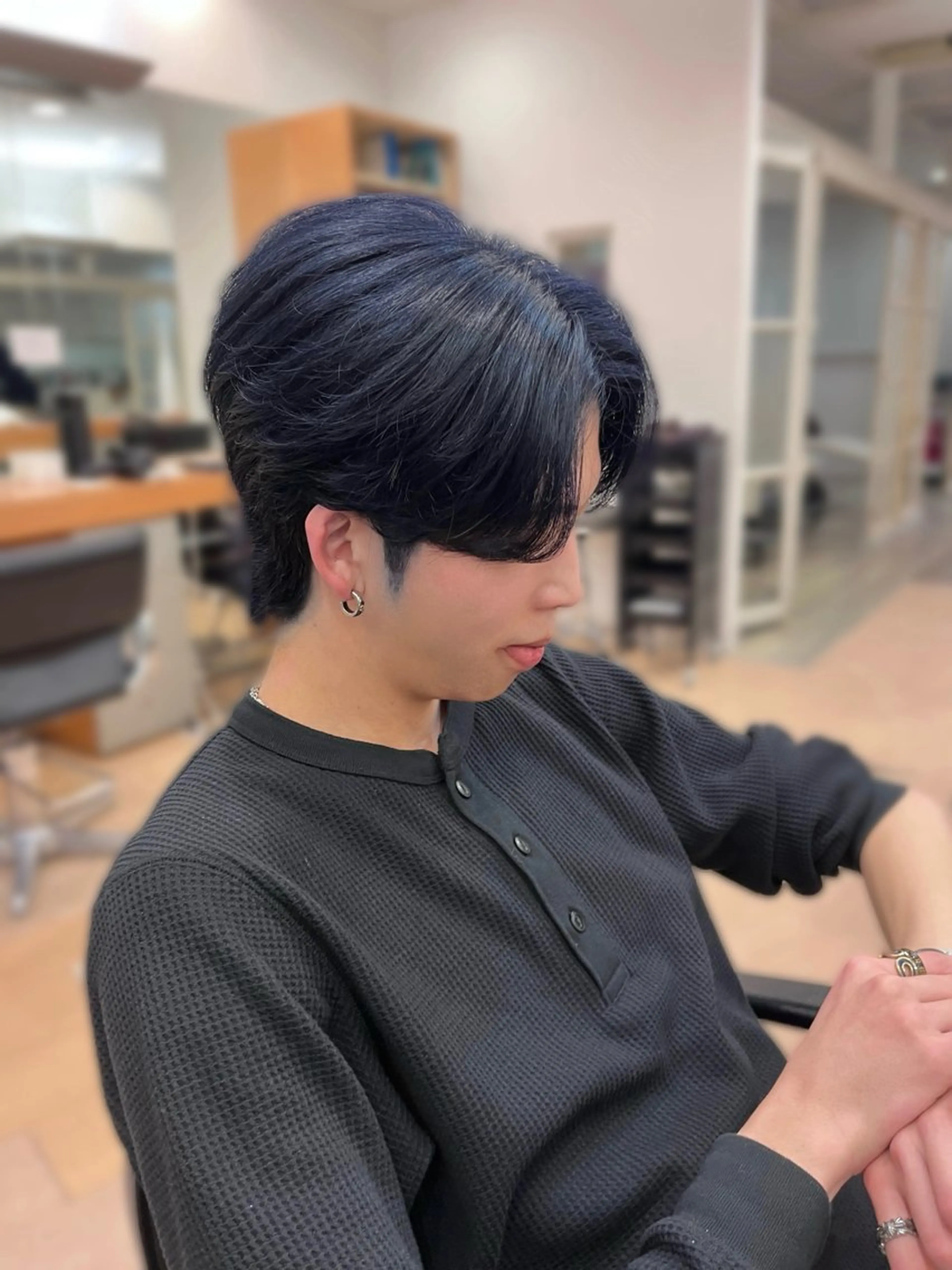 カラー メンズ メンズブリーチ ブリーチ ブルーカラー ネイビーカラー 💠つたふうか/ 韓国/メンズヘア💠のヘアスタイル