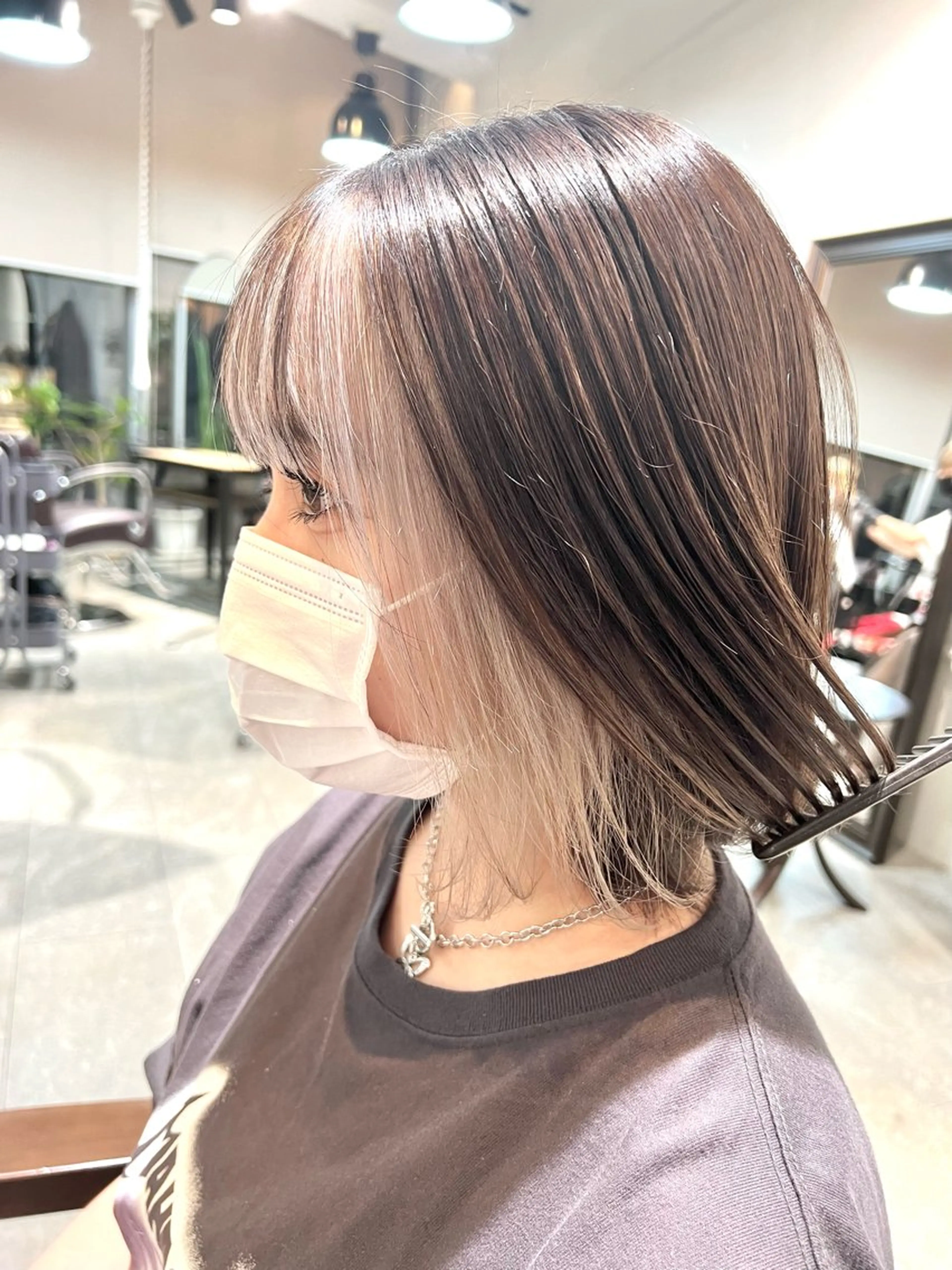 ミディアム カラー ヘアアレンジ ヘアカラー トリートメント ヘッドスパ ヘアセット 🌈インナーカラー ‘ショウマ’🌈のヘアスタイル