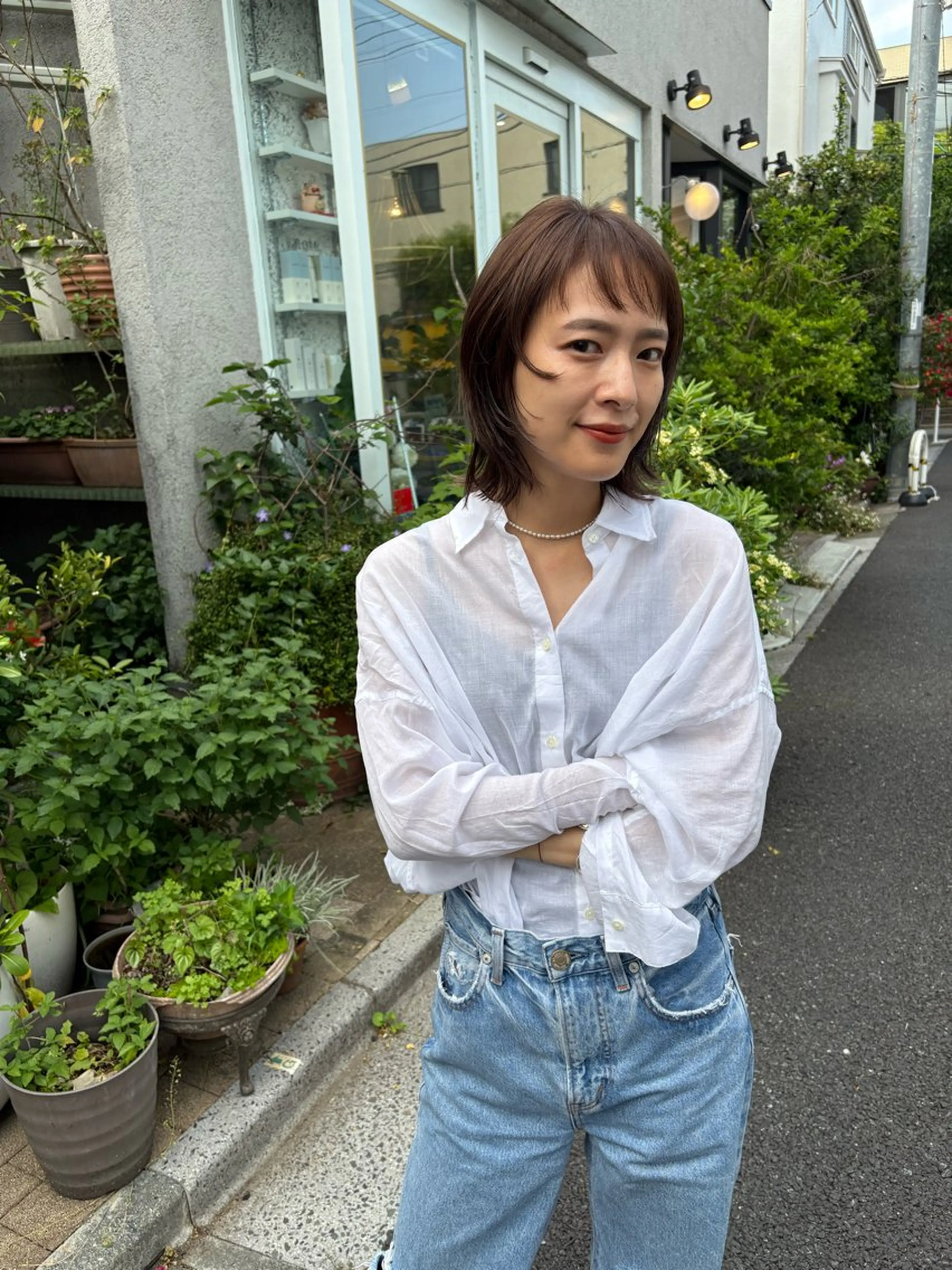 ミディアム カラー ボブレイヤー ボブ レイヤーカット ウルフカット ウルフレイヤー カット ヘアカラー トリートメント 似合わせカット レイヤー/ボブのヘアスタイル