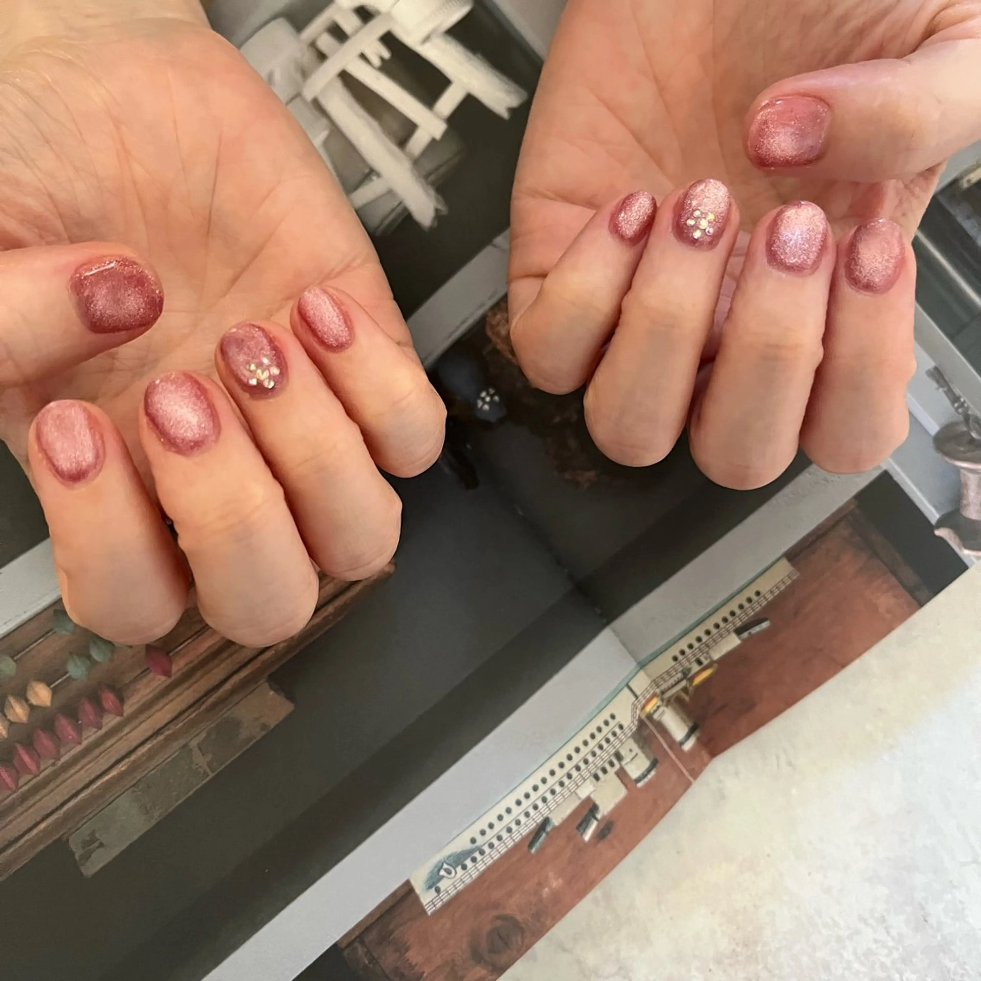 ネイル マグネットネイル シンプルネイル 春ネイル K Aのネイルデザイン