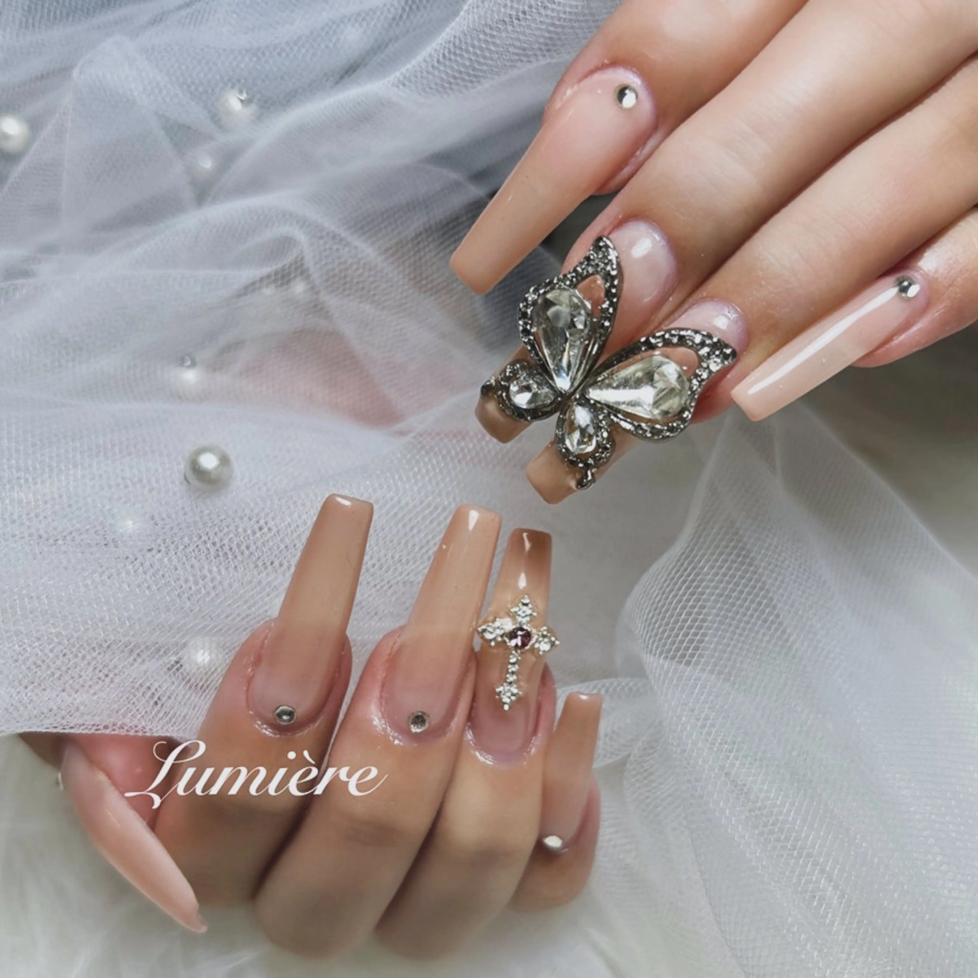 ネイル ロングネイル Lumière｜ ロング｜ワンホンのネイルデザイン