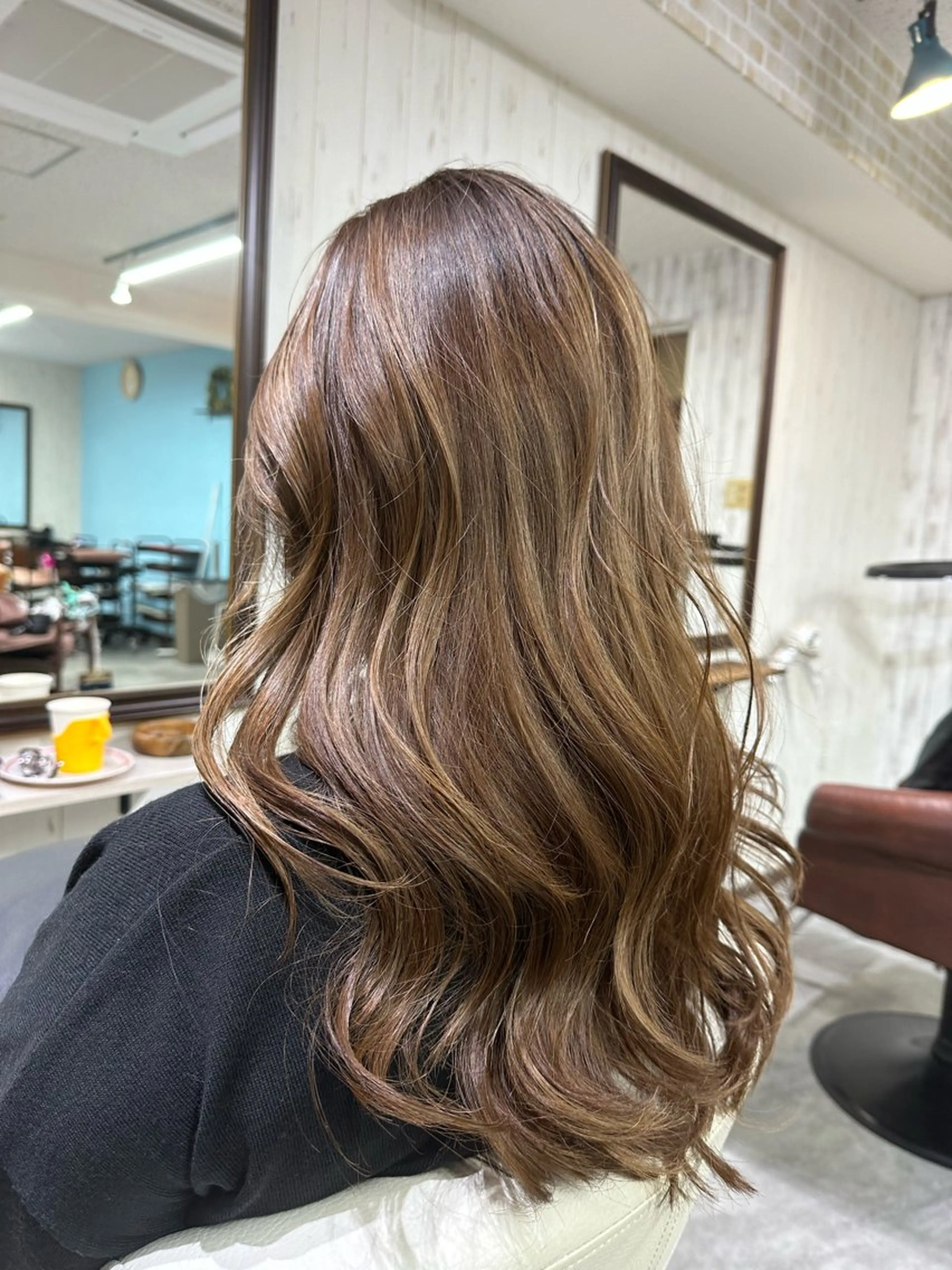 ロング ハイライト 髪質改善 レイヤーカット カット ヘアカラー 髪質改善ayame 横山諒のヘアスタイル