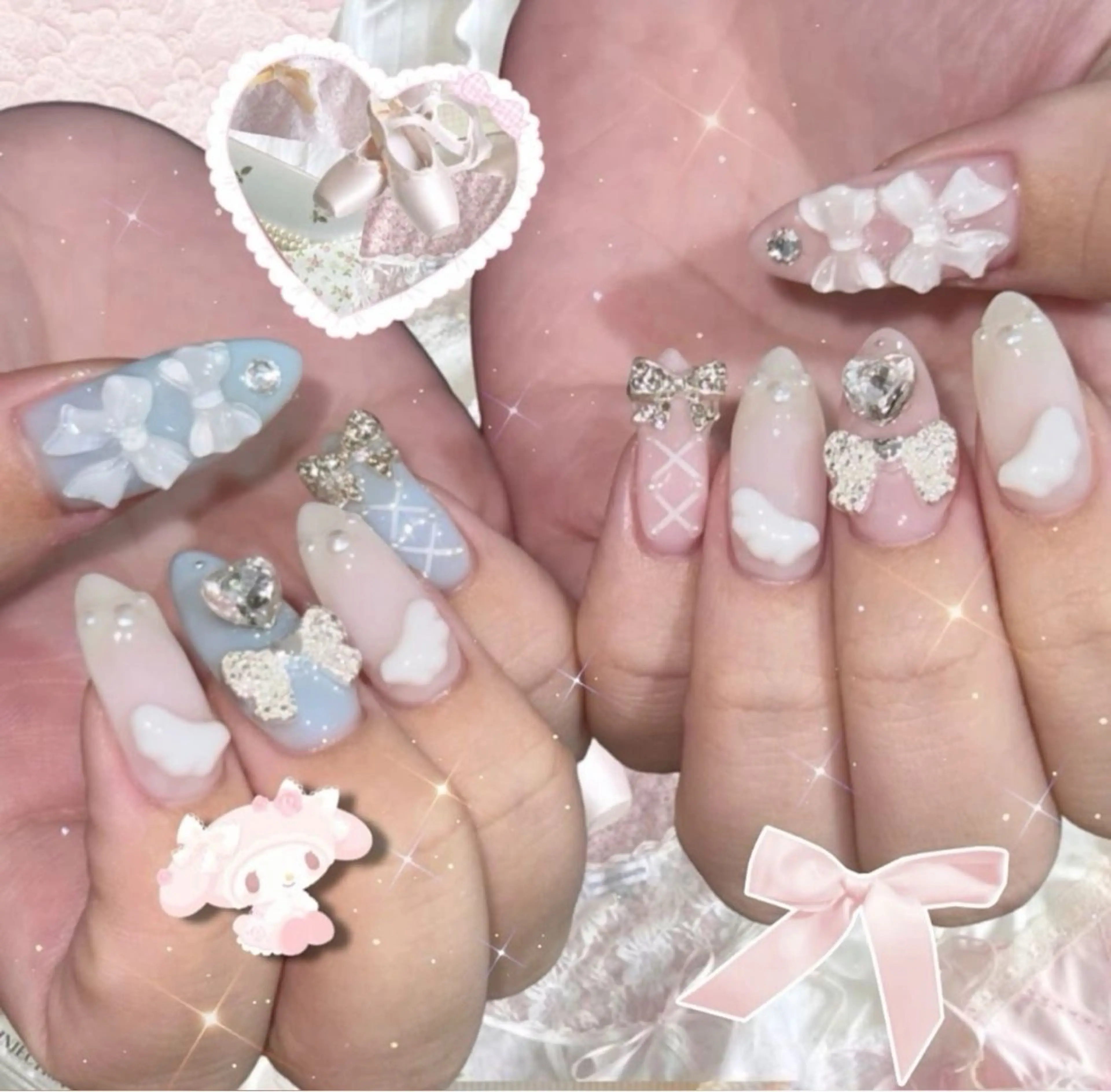 ネイル マグネットネイル ピンク ネイルチップ 冬ネイル Lee Nailsのネイルデザイン
