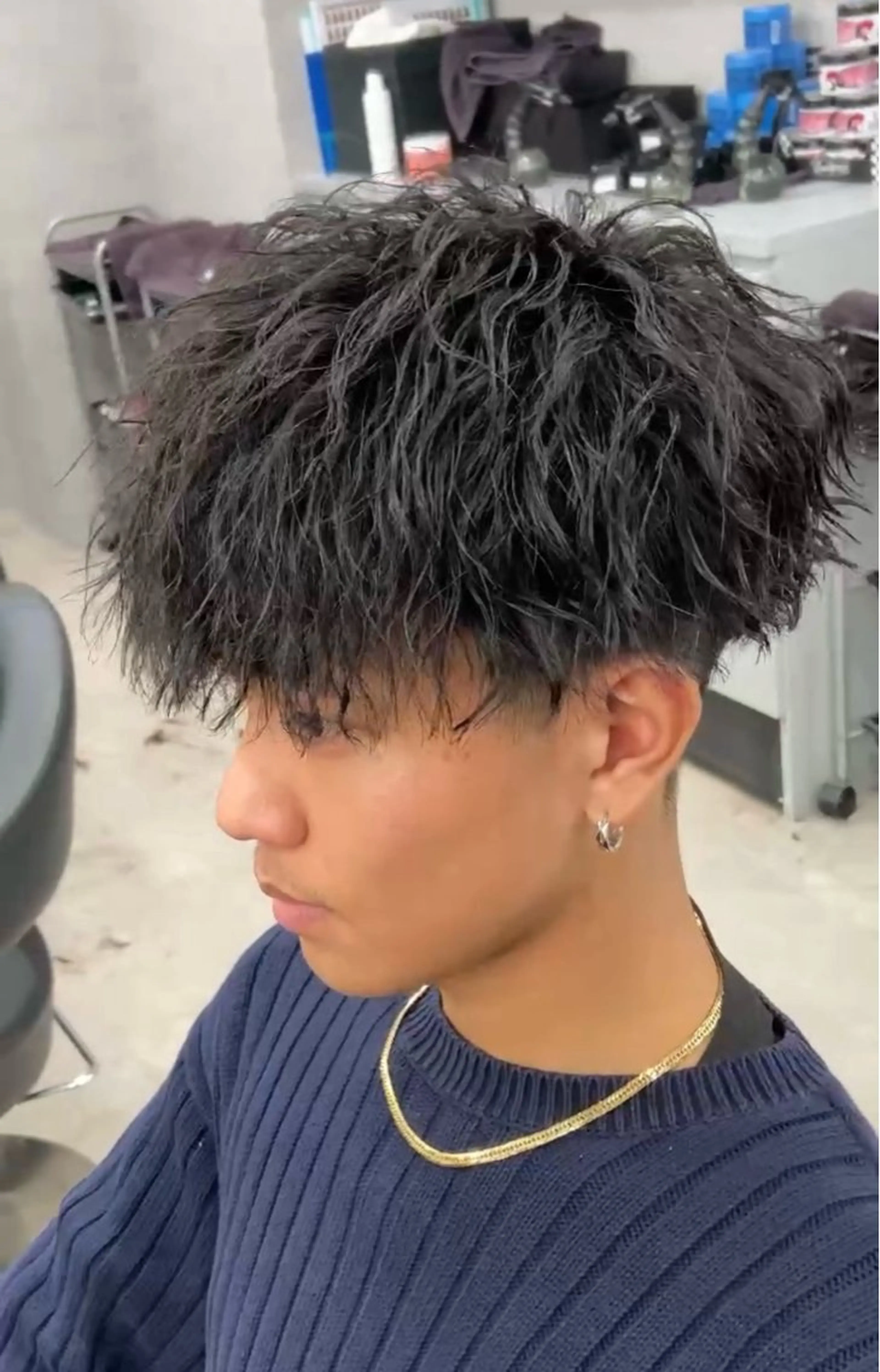 ショート カラー パーマ ハイライトカラー メッシュ ハイライト ショートヘア 縮毛矯正 福井祥太／海外風 /プードルパーマのヘアスタイル