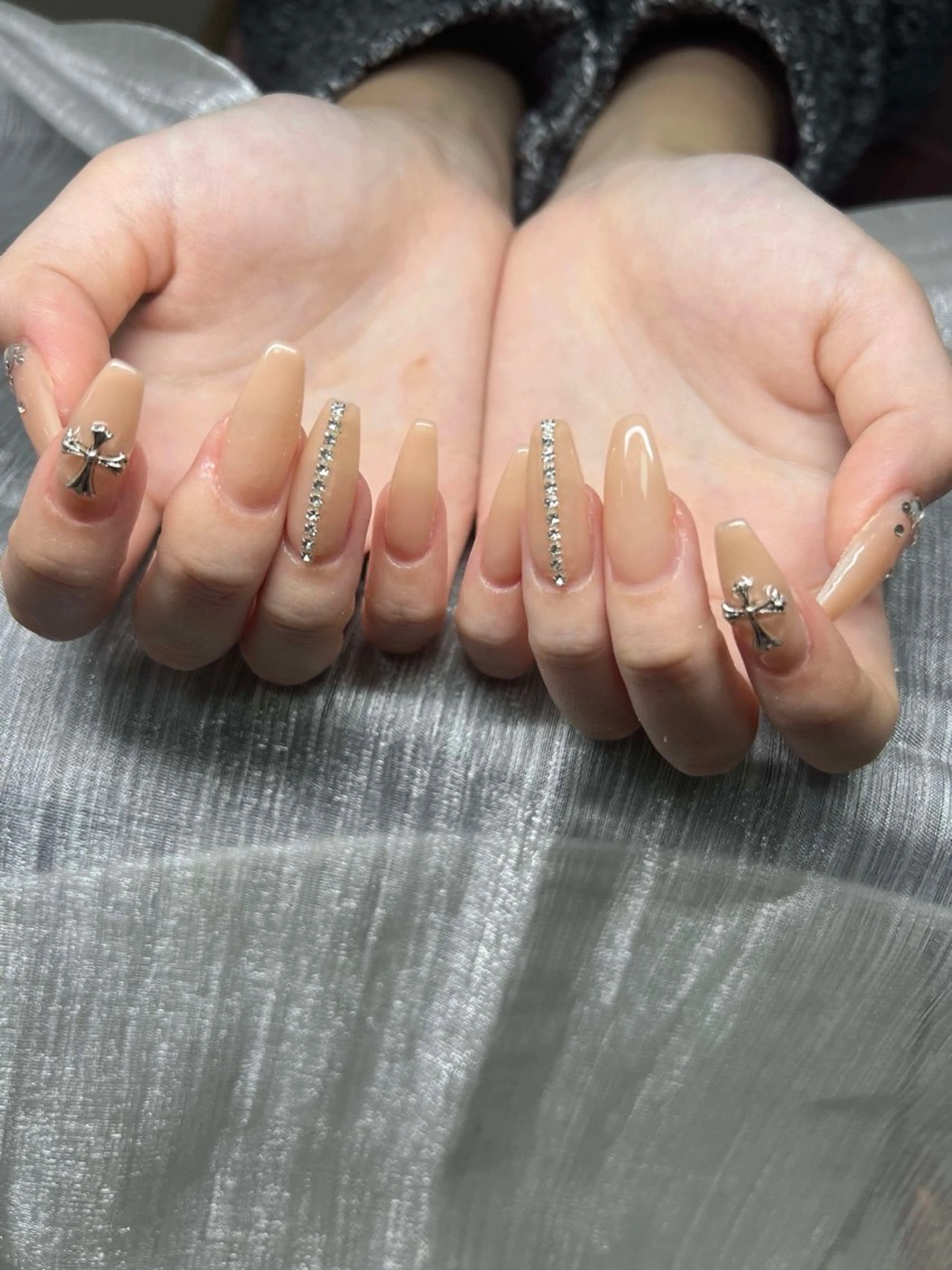 ネイル 長さ出し グラデーション 卒業式 キラキラネイル マグネットネイル Lee Nails チップ長さだし専門店のネイルデザイン
