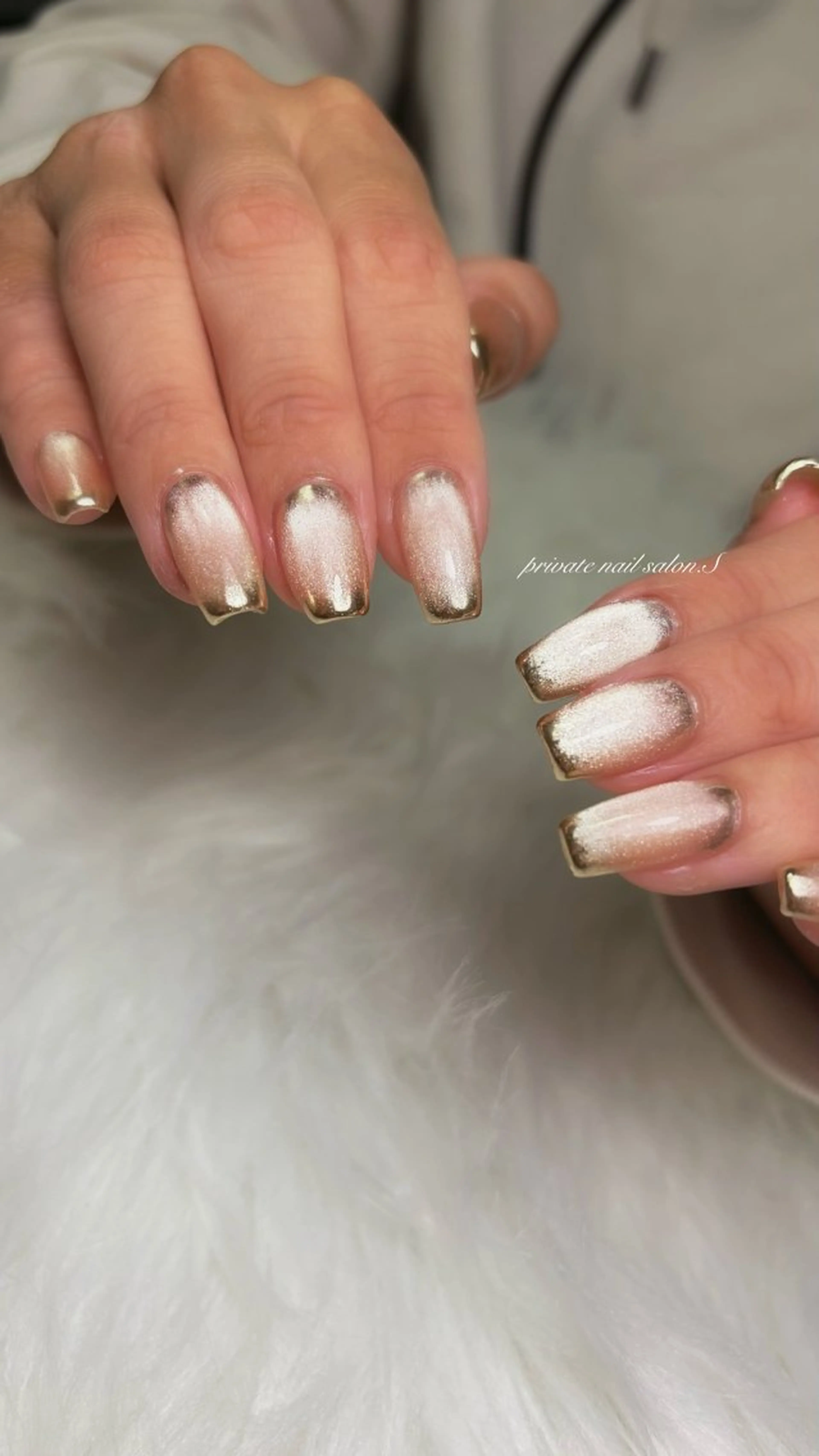 ネイル フレンチネイル ミラーネイル ハンドネイル 関山 志乃のネイルデザイン