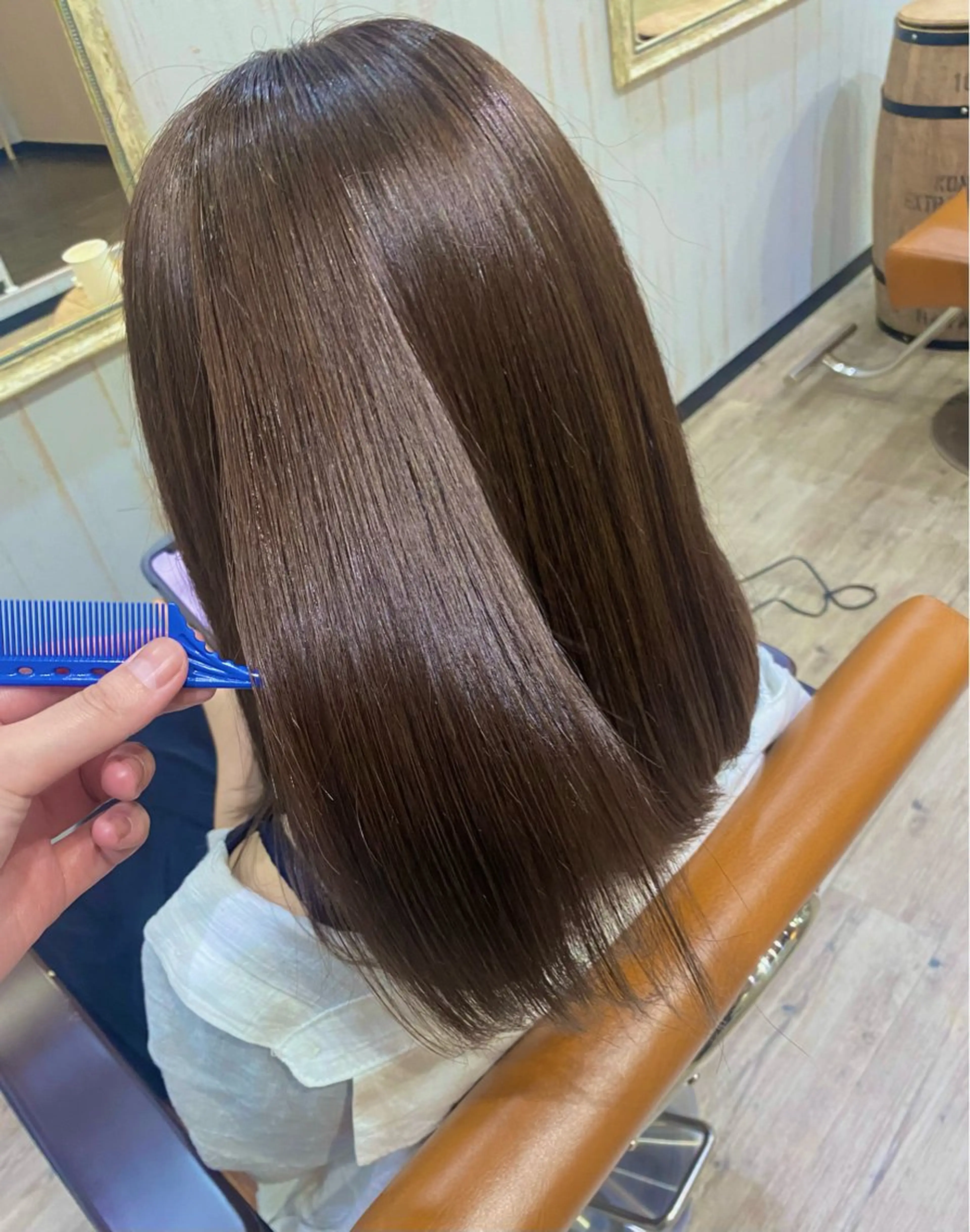 セミロング カラー ブラウンカラー 桑原 由理のヘアスタイル