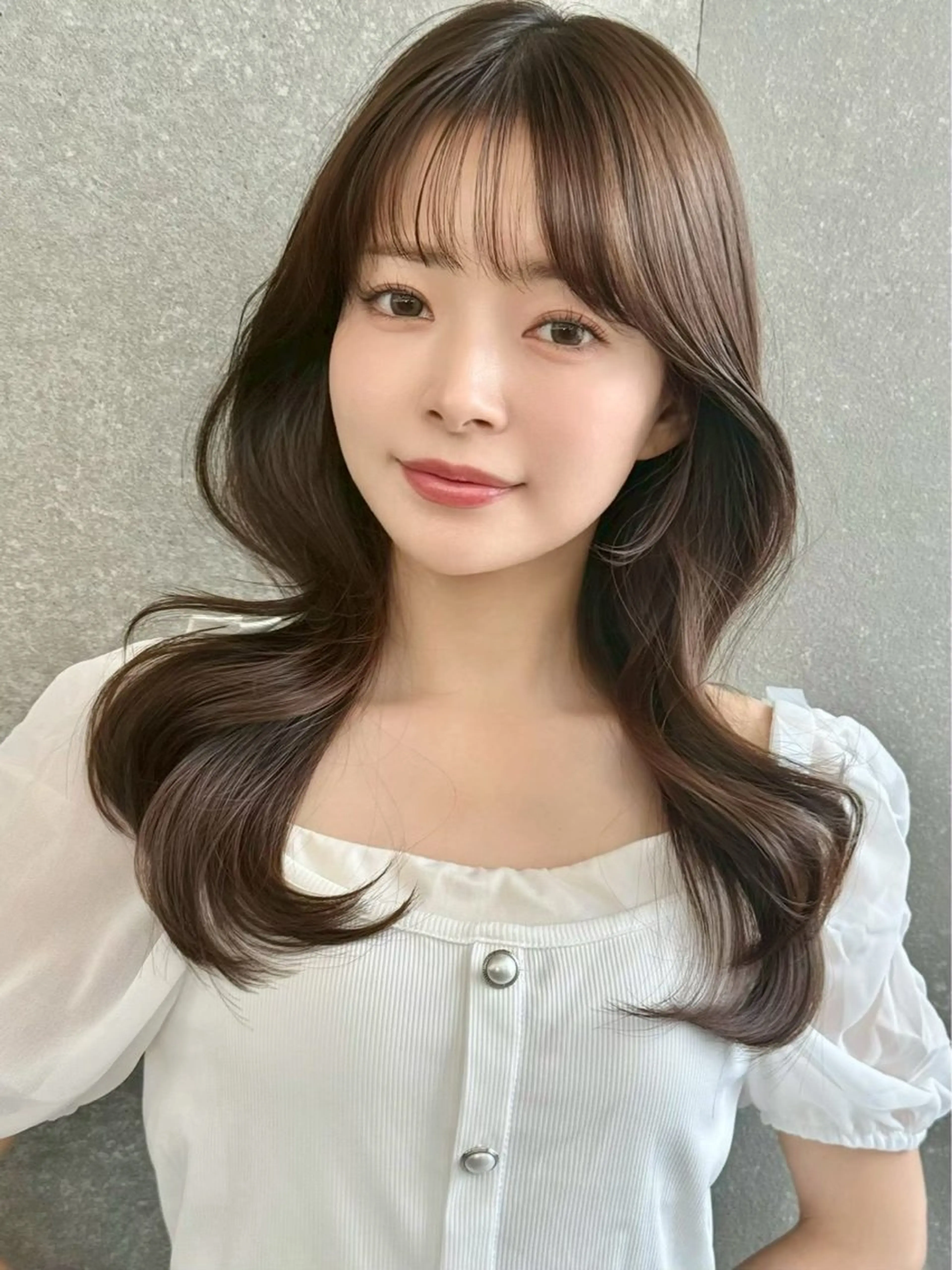 セミロング ヘアカラー 朝妻 結のヘアスタイル