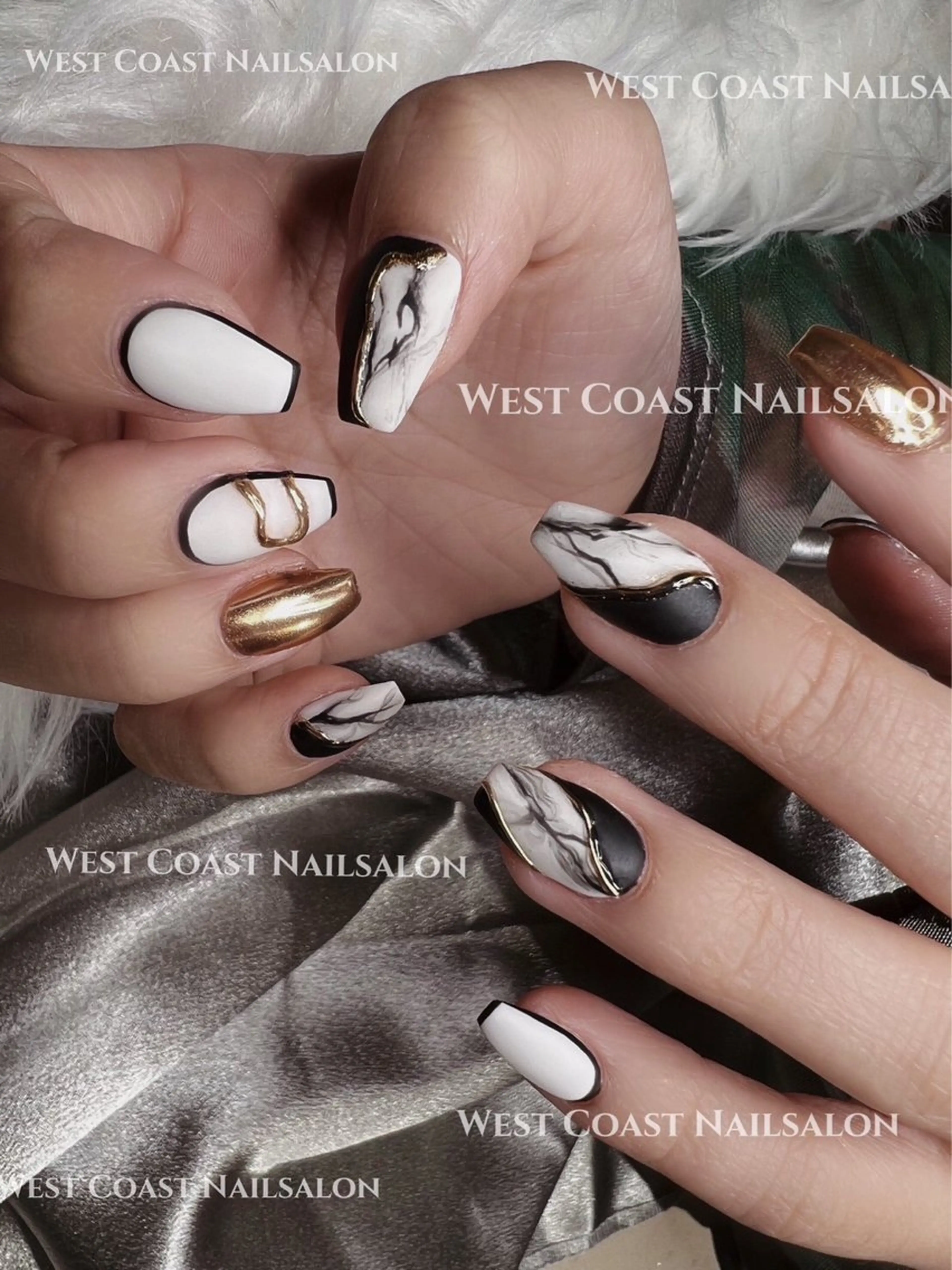 ネイル リボン、ガーリー パーツ放題専門店のネイルデザイン