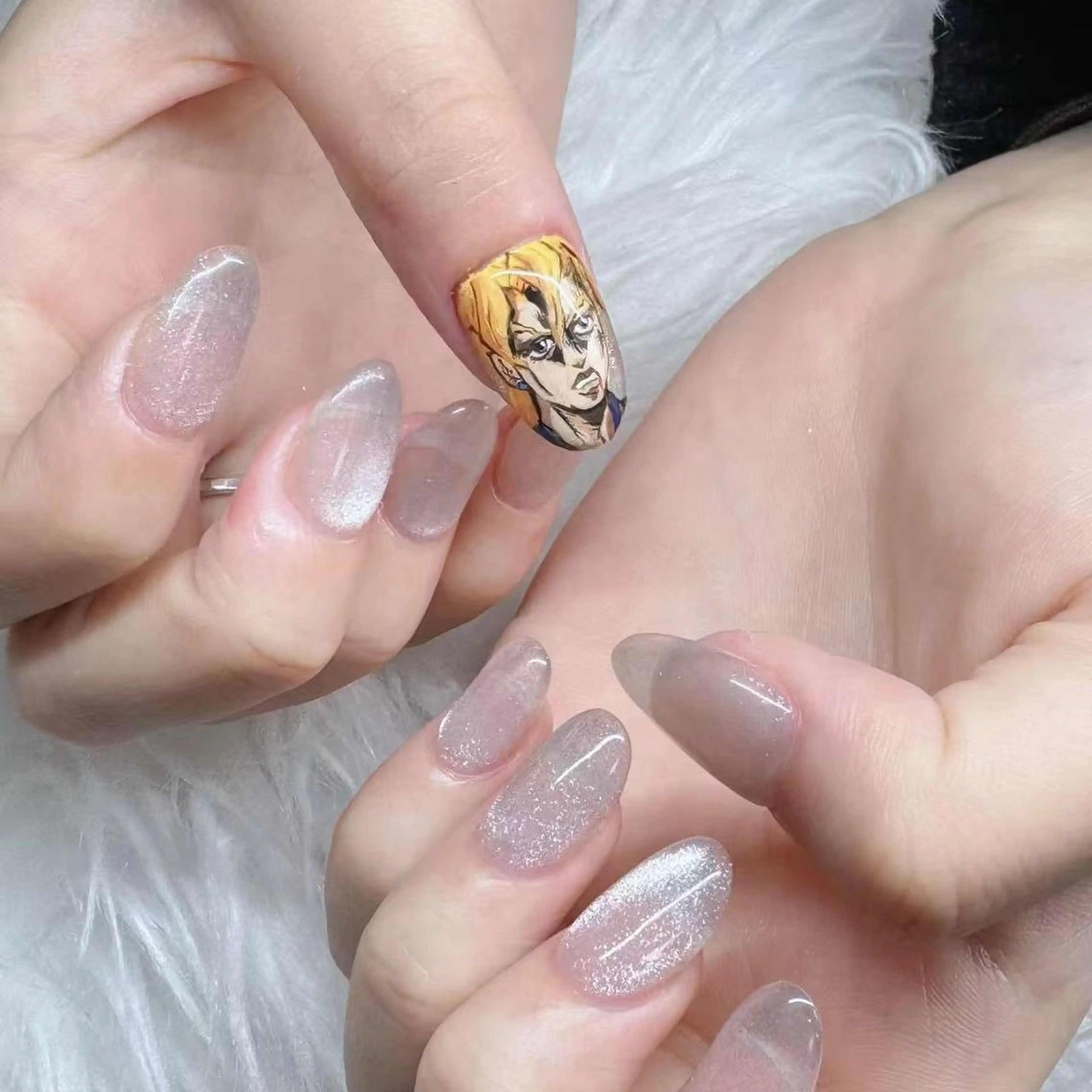 ネイル アートネイル 卒業式 痛ネイル 長さ出し/パラジェルのネイルデザイン