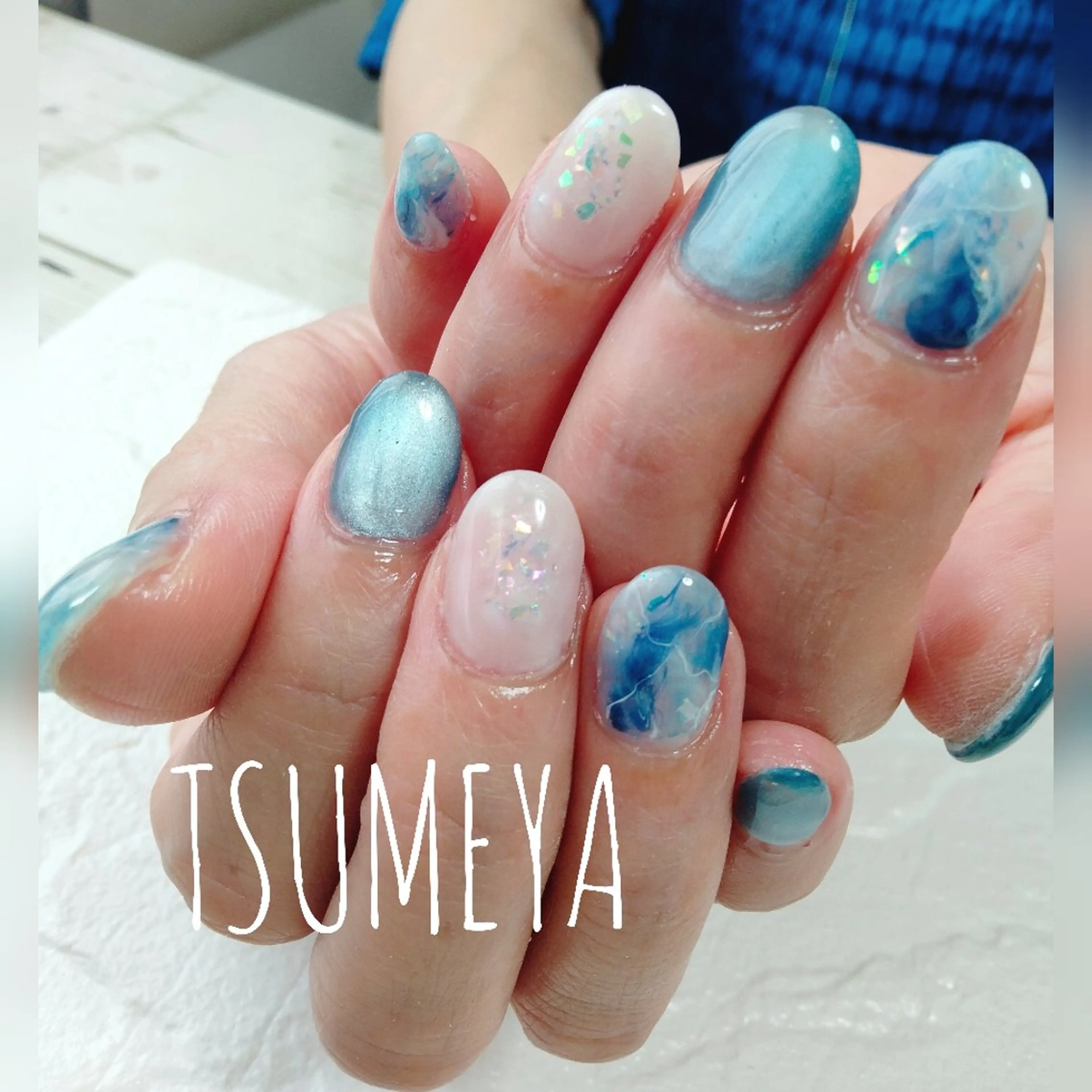 ネイル 大理石ネイル(マーブル) ハンドネイル _TSUMEYA _のネイルデザイン