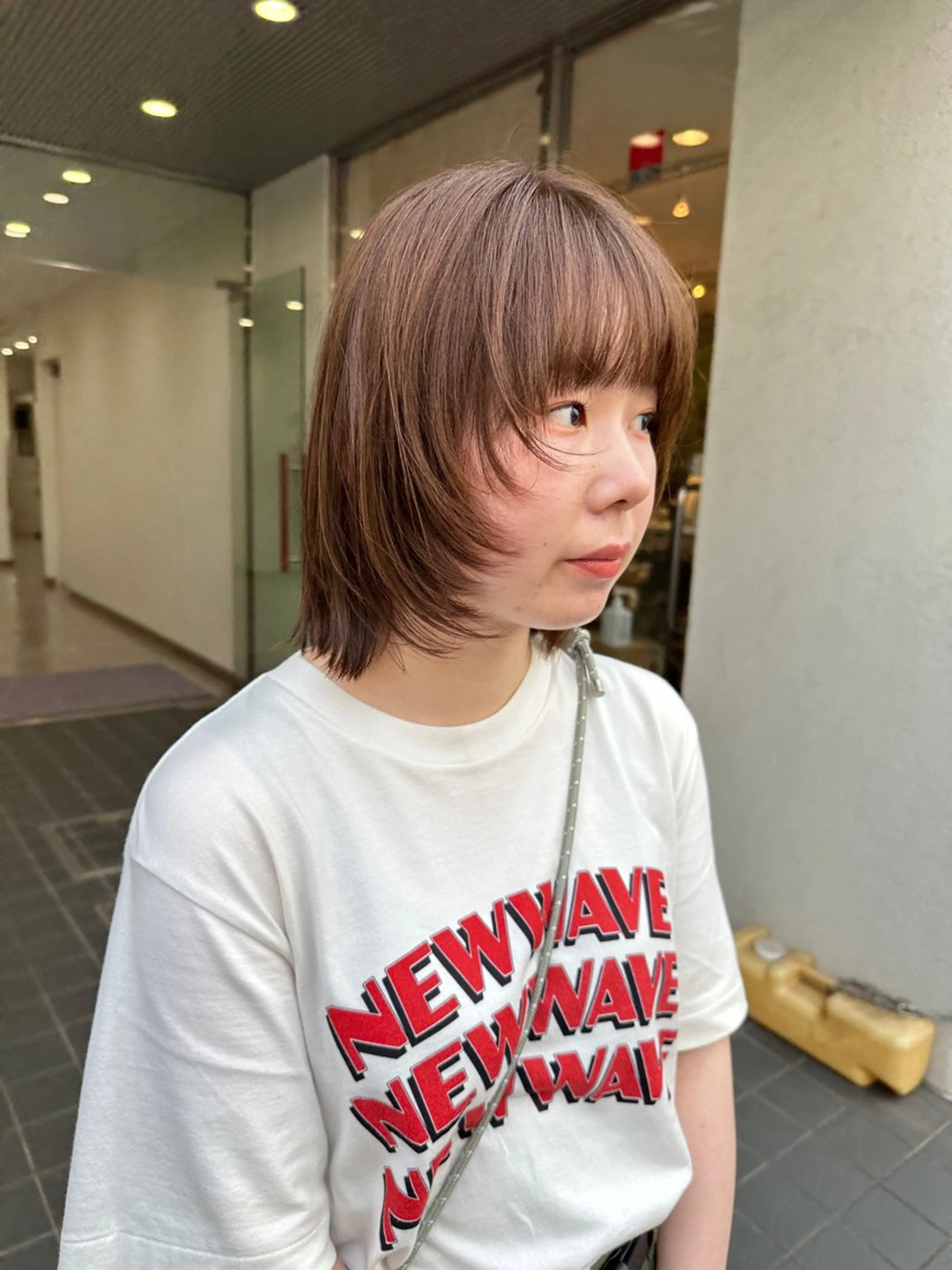 ミディアム カラー 顔まわりレイヤー レイヤーカット ウルフカット カット ヘアカラー トリートメント ボブ/レイヤー/ケア パーマ/リュウタのヘアスタイル