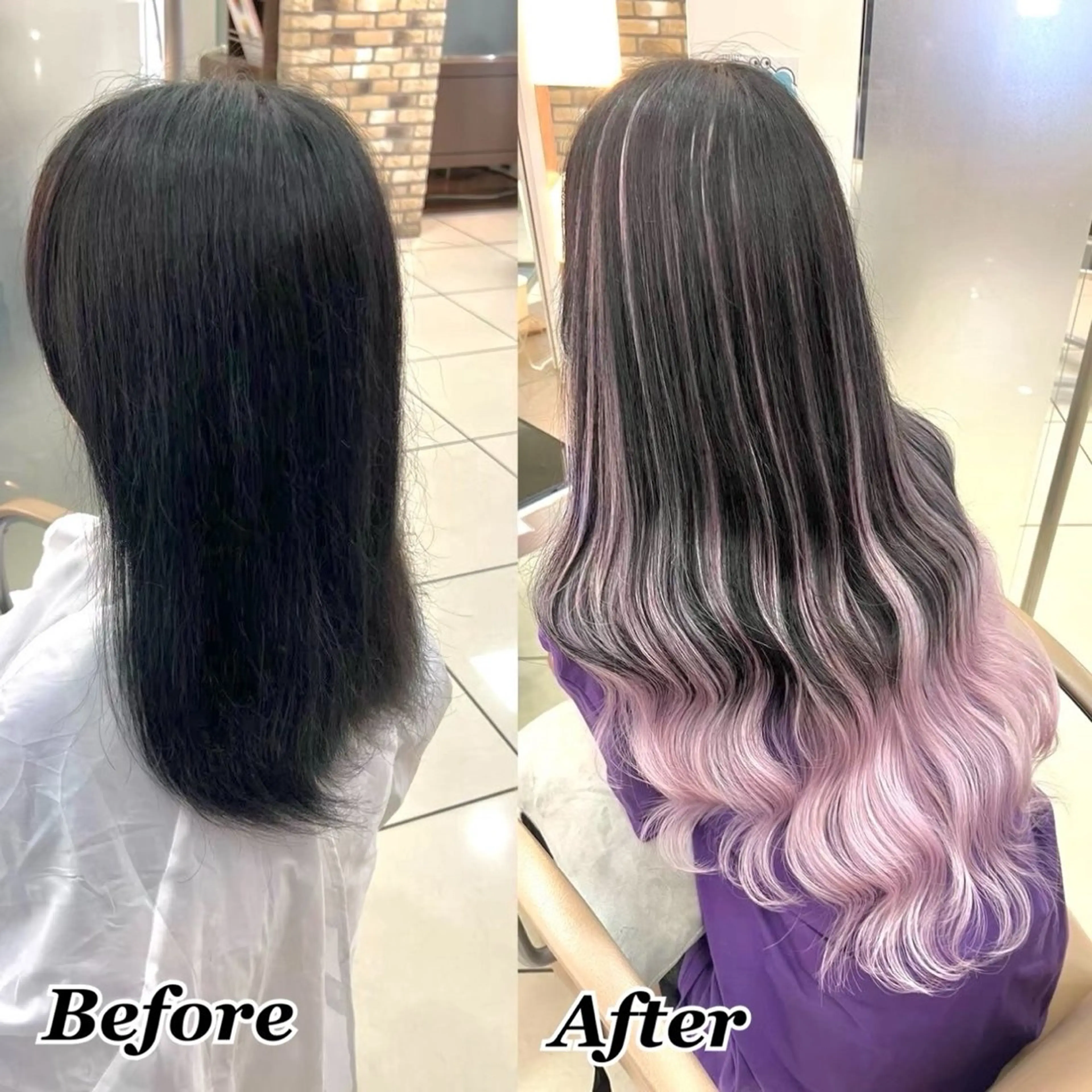 エクステ ヘアメ🎀推しカラー 🥣横浜/しほ🧸のヘアスタイル
