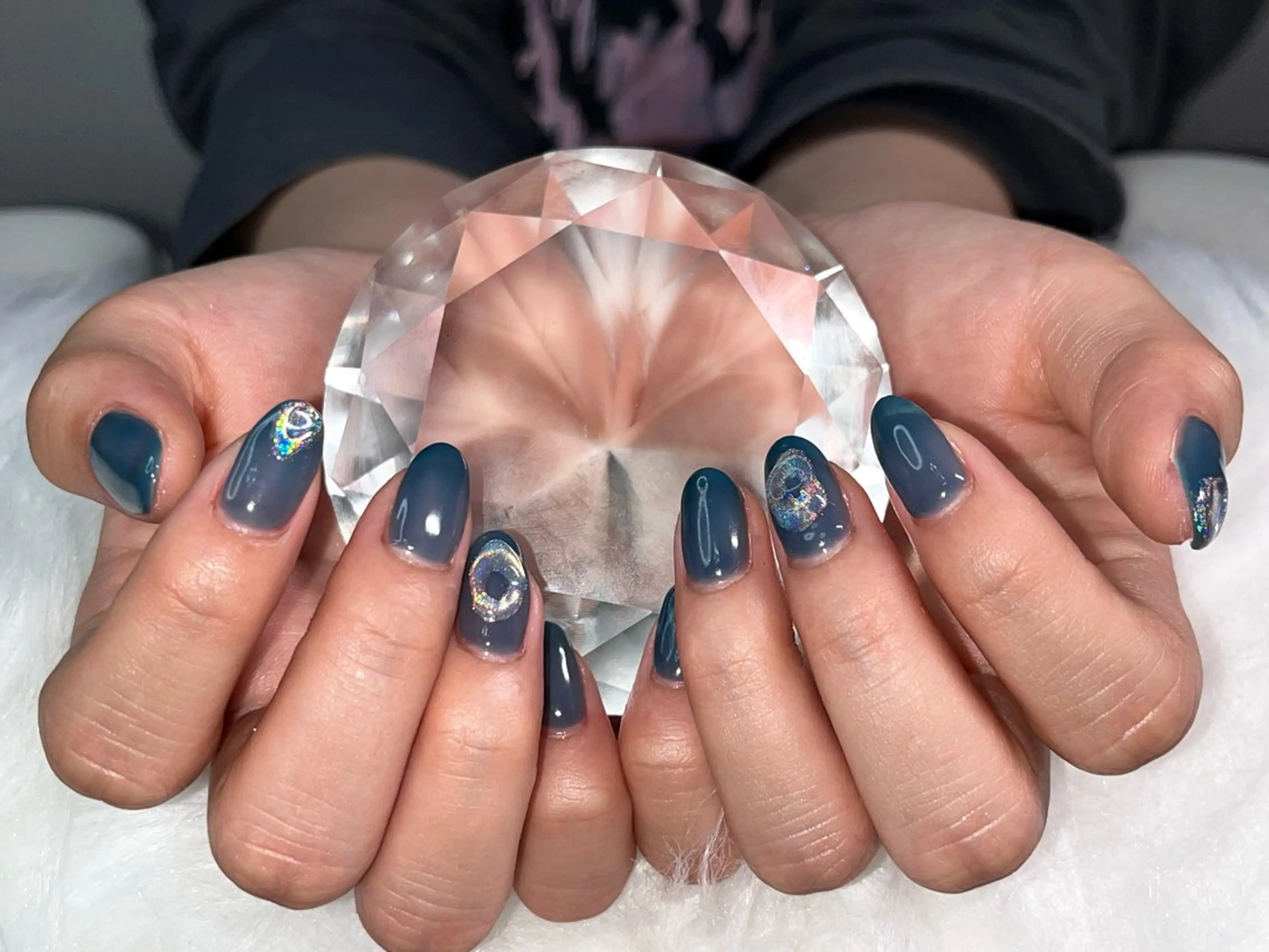 ネイル マグネットネイル ニュアンスネイル ワンカラーネイル シンプルネイル 夏ネイル ハンドネイル プライベートサロン N's Nailのネイルデザイン