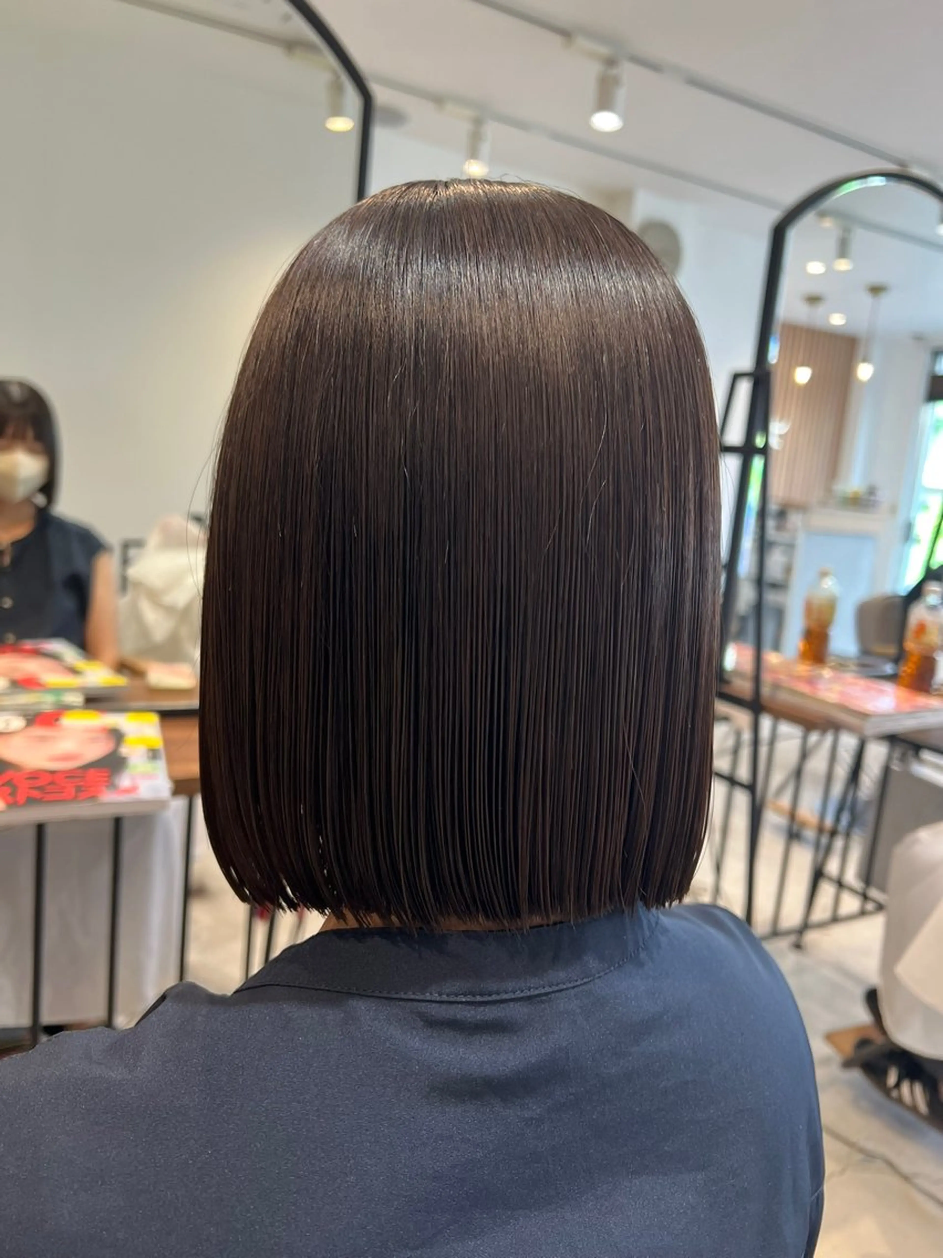 ショート カラー 切りっぱなしボブ ボブ 🪽ラベンダーカラー 暗髪透明感🪽レイナのヘアスタイル