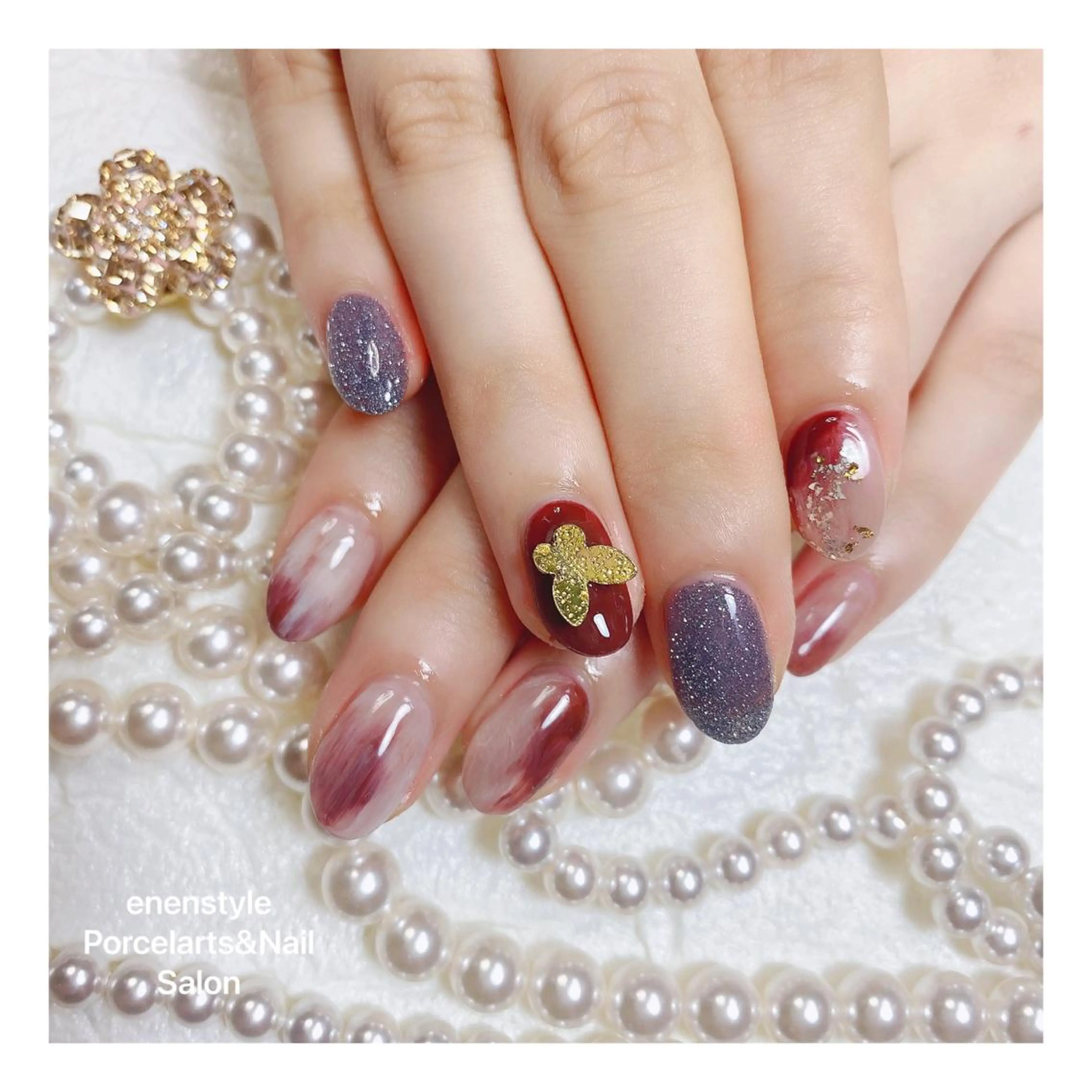 ミディアム ネイル ハンドネイル 👑enen style👑のネイルデザイン