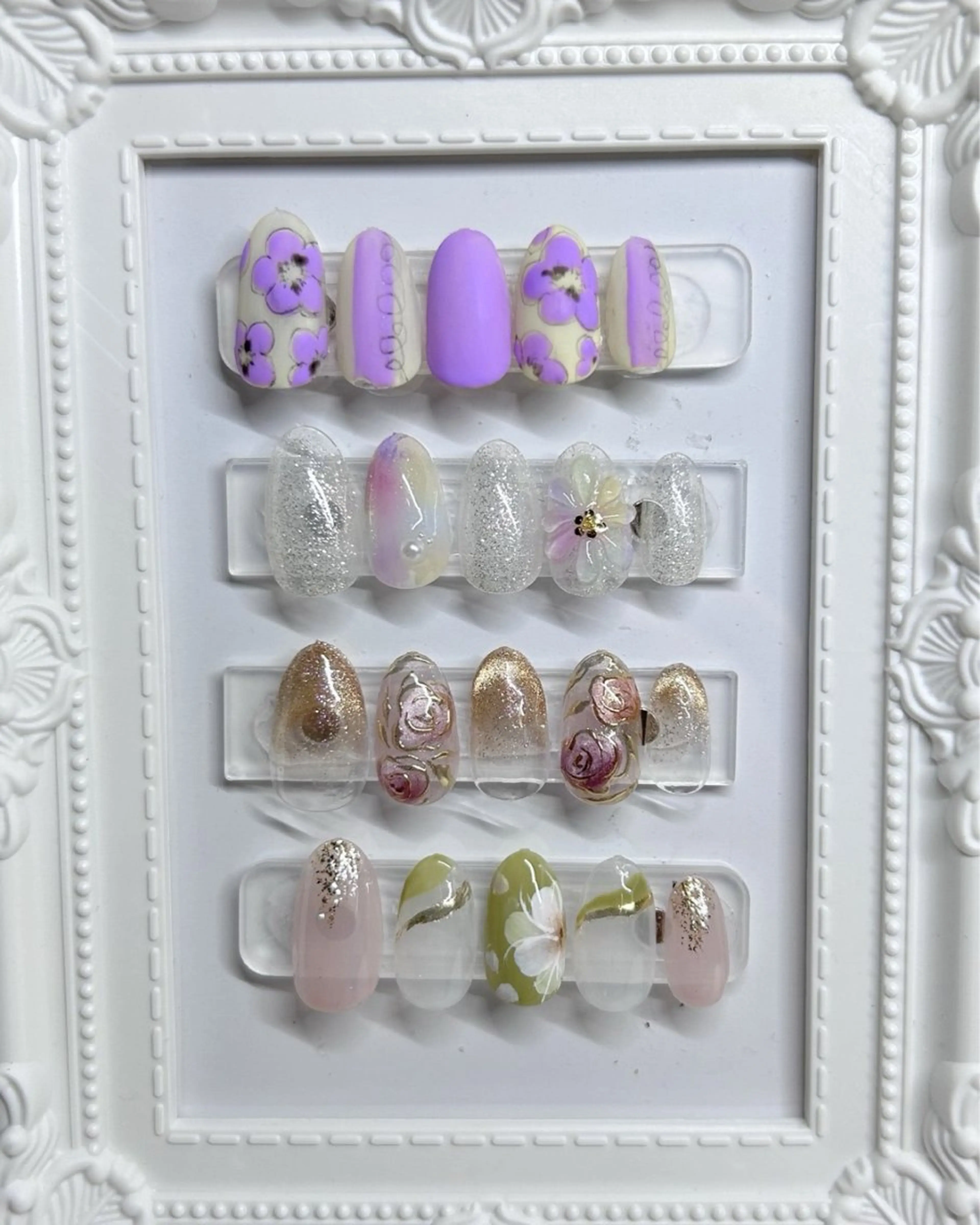 ネイル アートネイル フラワーネイル ハンドネイル Amaranthus 柘植のネイルデザイン