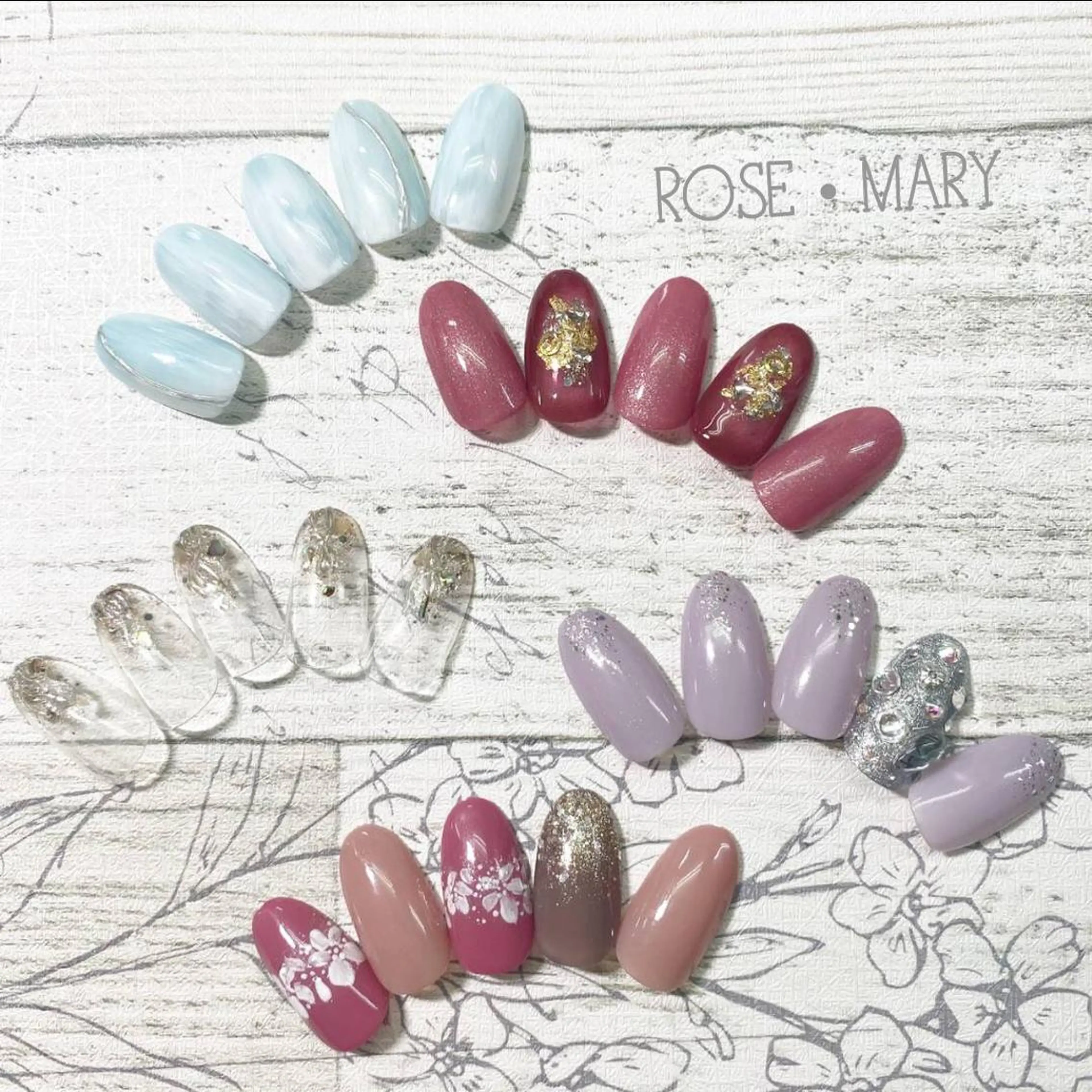 ネイル ネイルチップ ハンドネイル ROSE・ MARY 鈴木のネイルデザイン