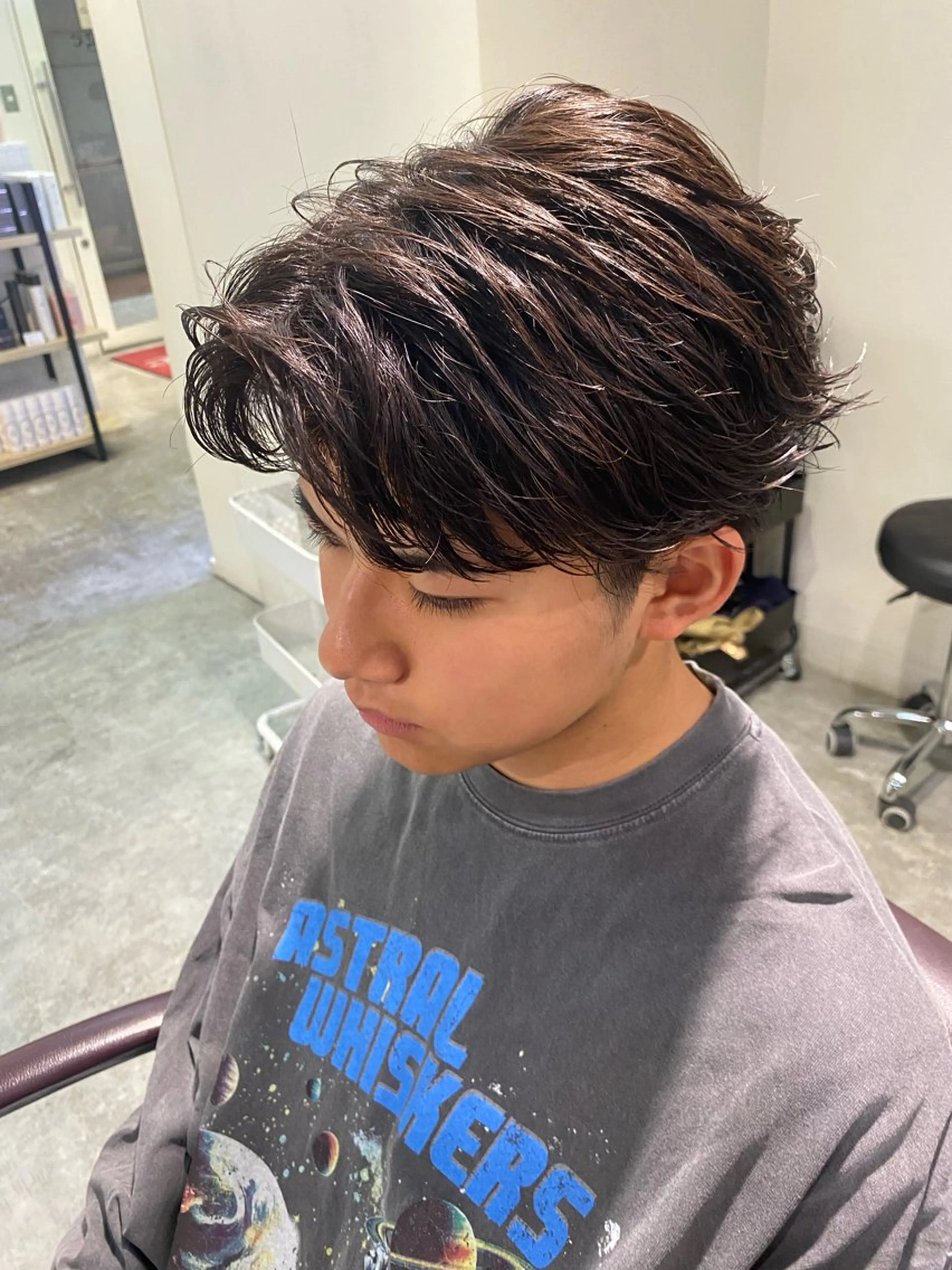 ショート パーマ メンズ フェザーパーマ メンズパーマ カット パーマ パーマ特化/フェザー パーマシャドウ/真生のヘアスタイル