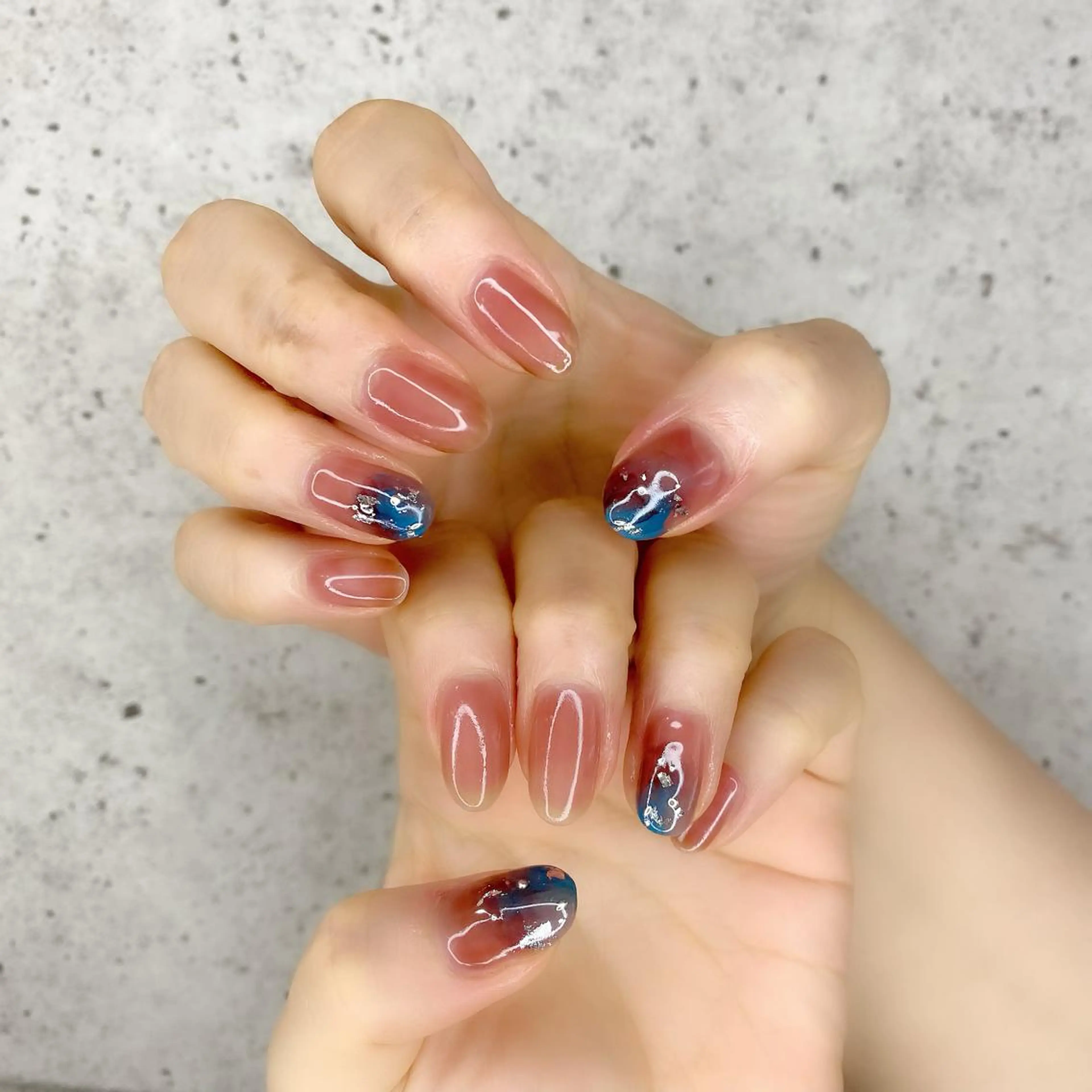 ネイル ブラウン クリアネイル ニュアンスネイル Salon Ｋのネイルデザイン