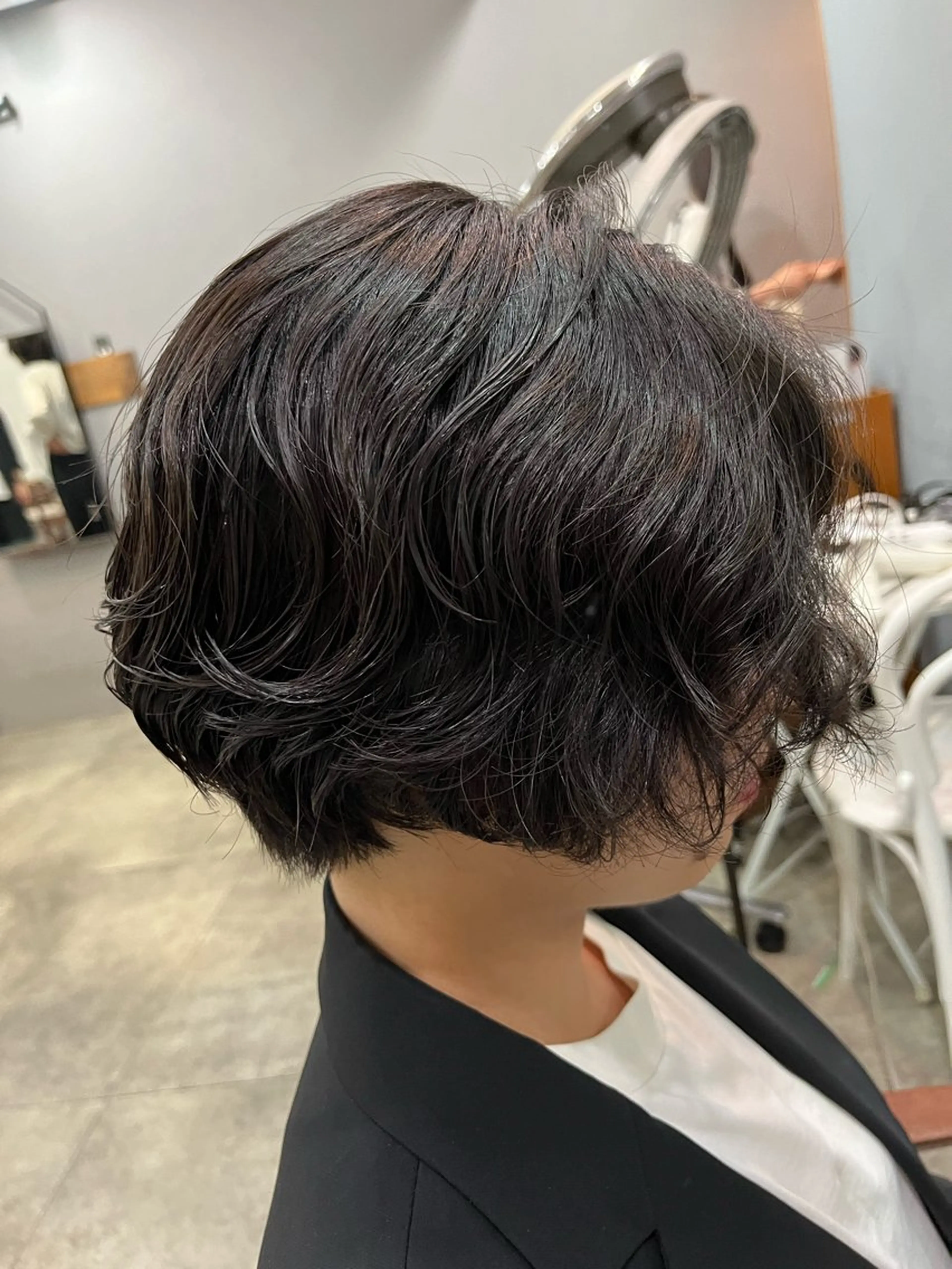 ショート パーマ カット トリートメント ショート/ボブ/透明 感カラー/高橋あみのヘアスタイル