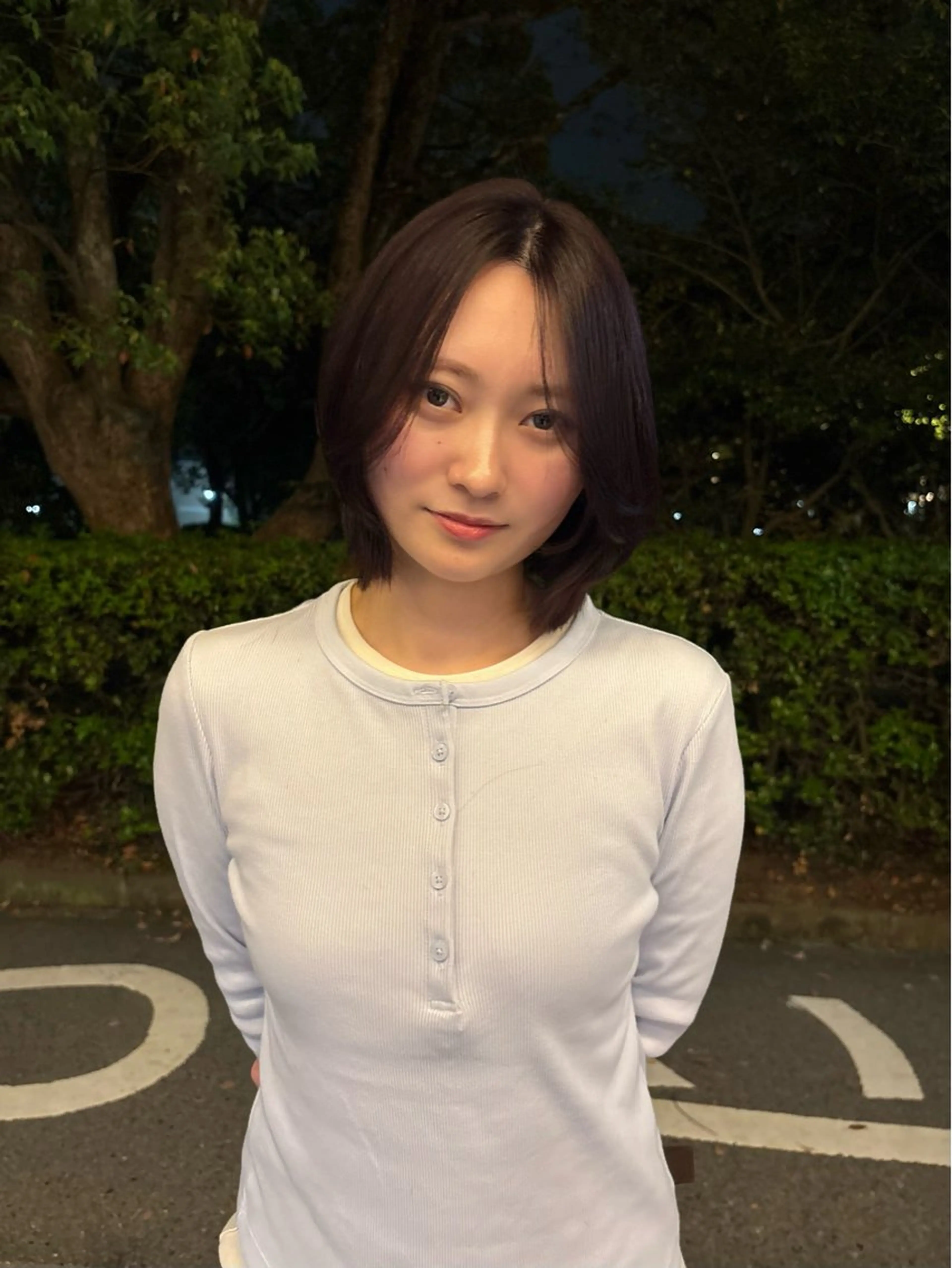 ショート ボブレイヤー ボブ レイヤーカット カット ヘアカラー トリートメント メンズモデル募集中 YOKE reinaのヘアスタイル