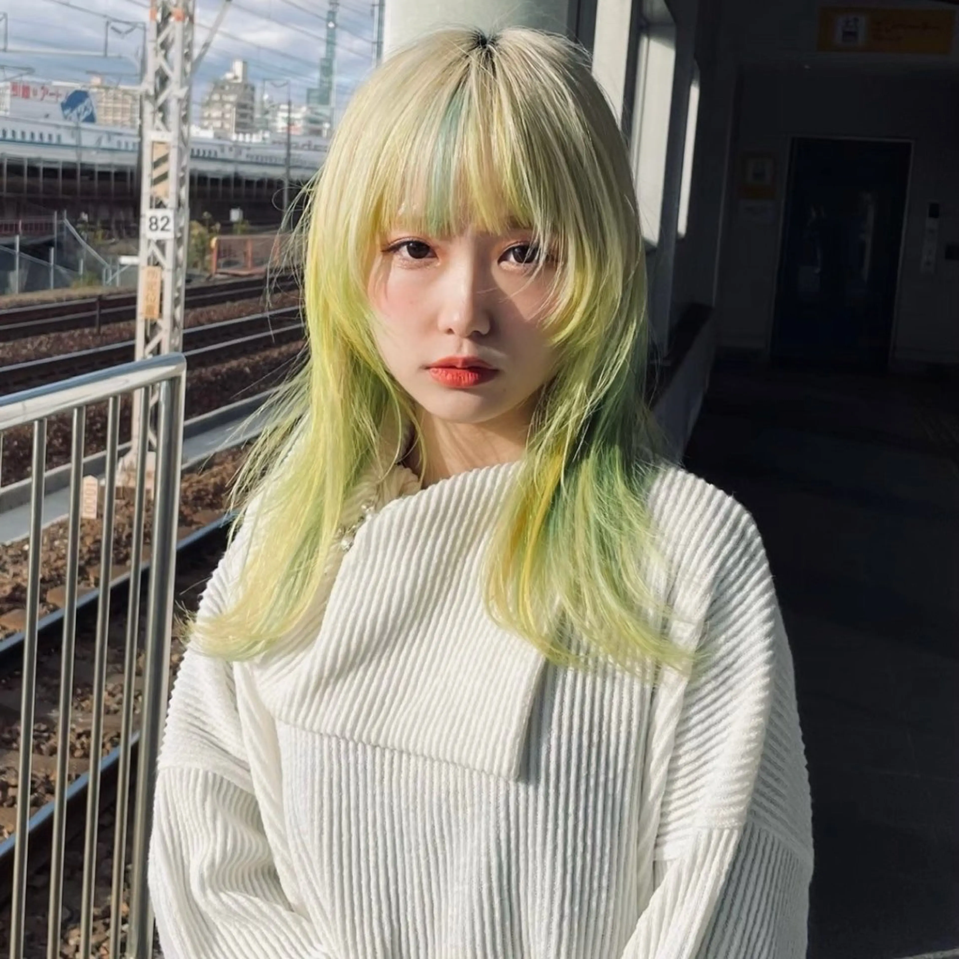 セミロング カラー ハイトーンブリーチ 名古屋/FUTOのヘアスタイル