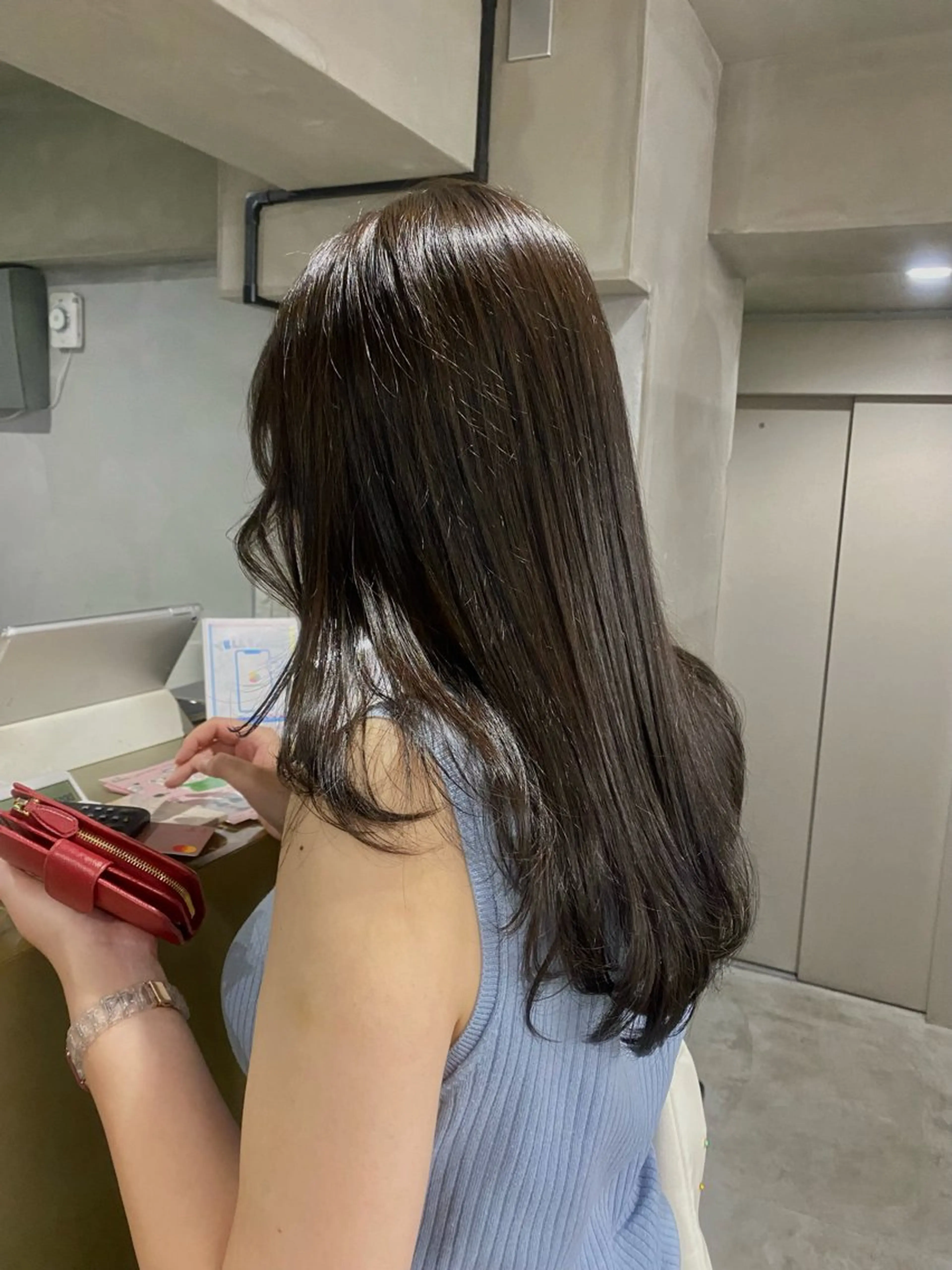 ロング カラー 顔周りカット レイヤーカット Kaho/大阪心斎橋 ボブ/レイヤー/艶髪のヘアスタイル