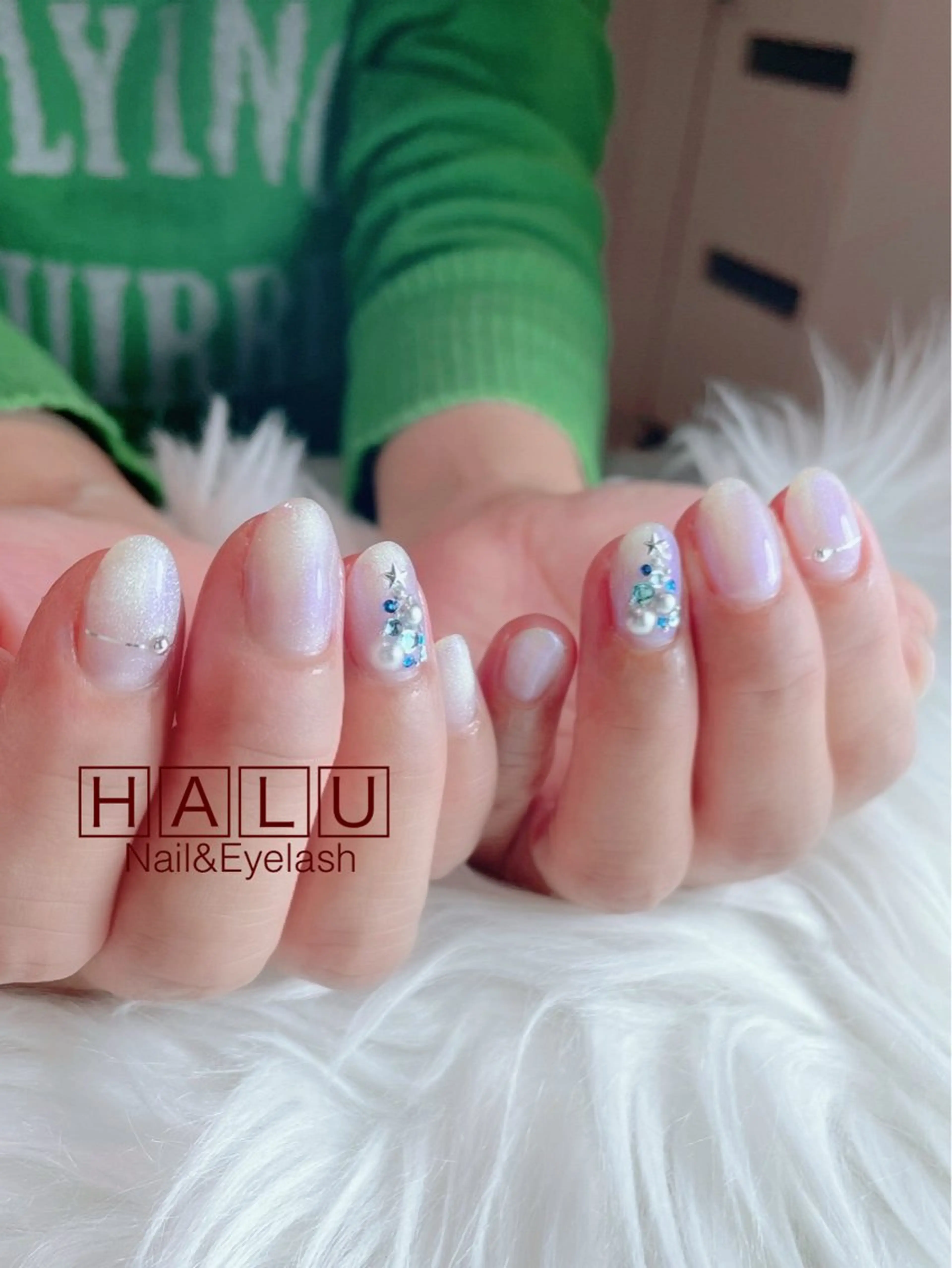 ネイル ブルー HALU ハルのネイルデザイン