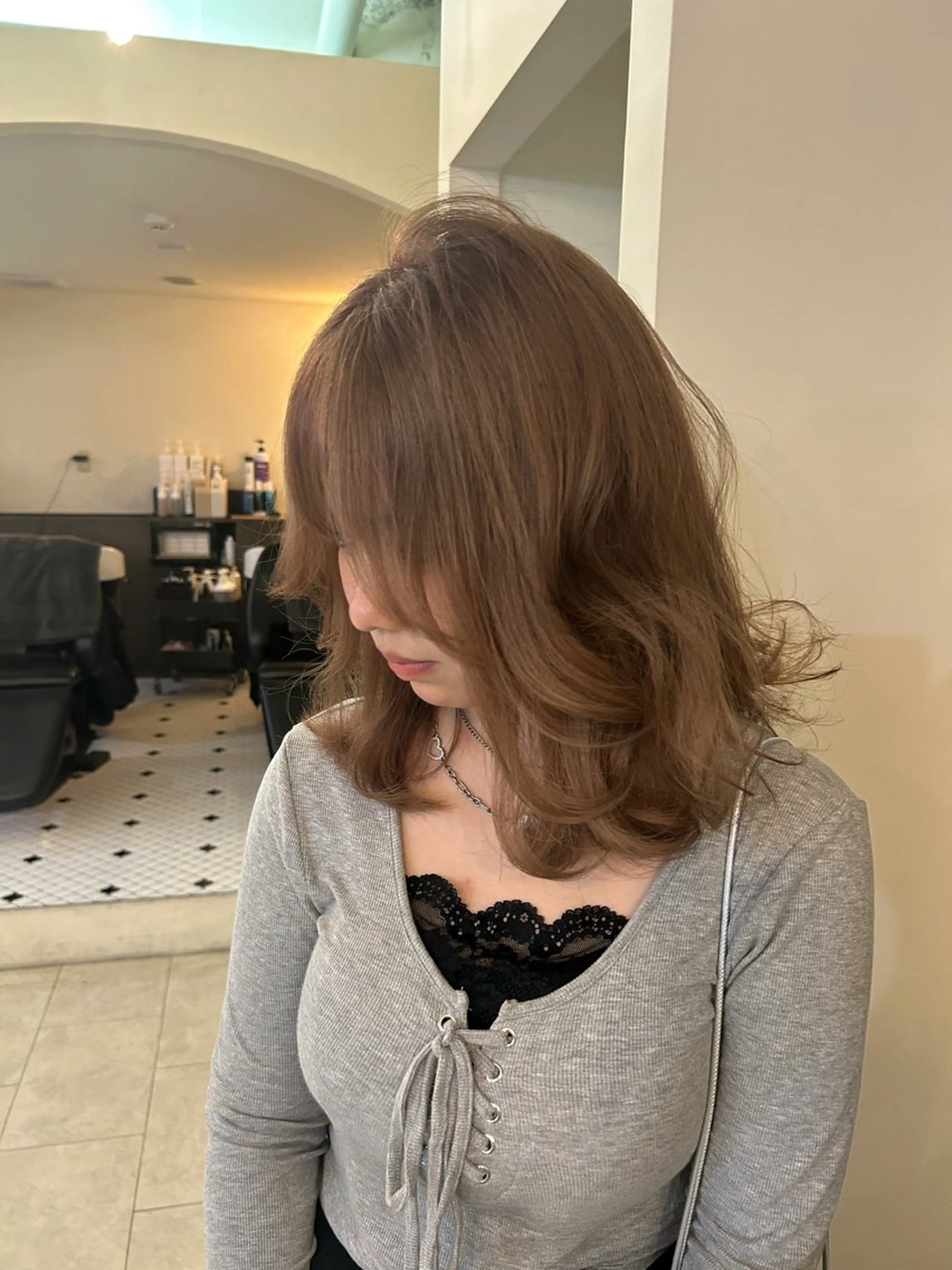 ミディアム カラー ブリーチ ヘアカラー 🫧透明感ボブ/ ハイトーン.nanoのヘアスタイル