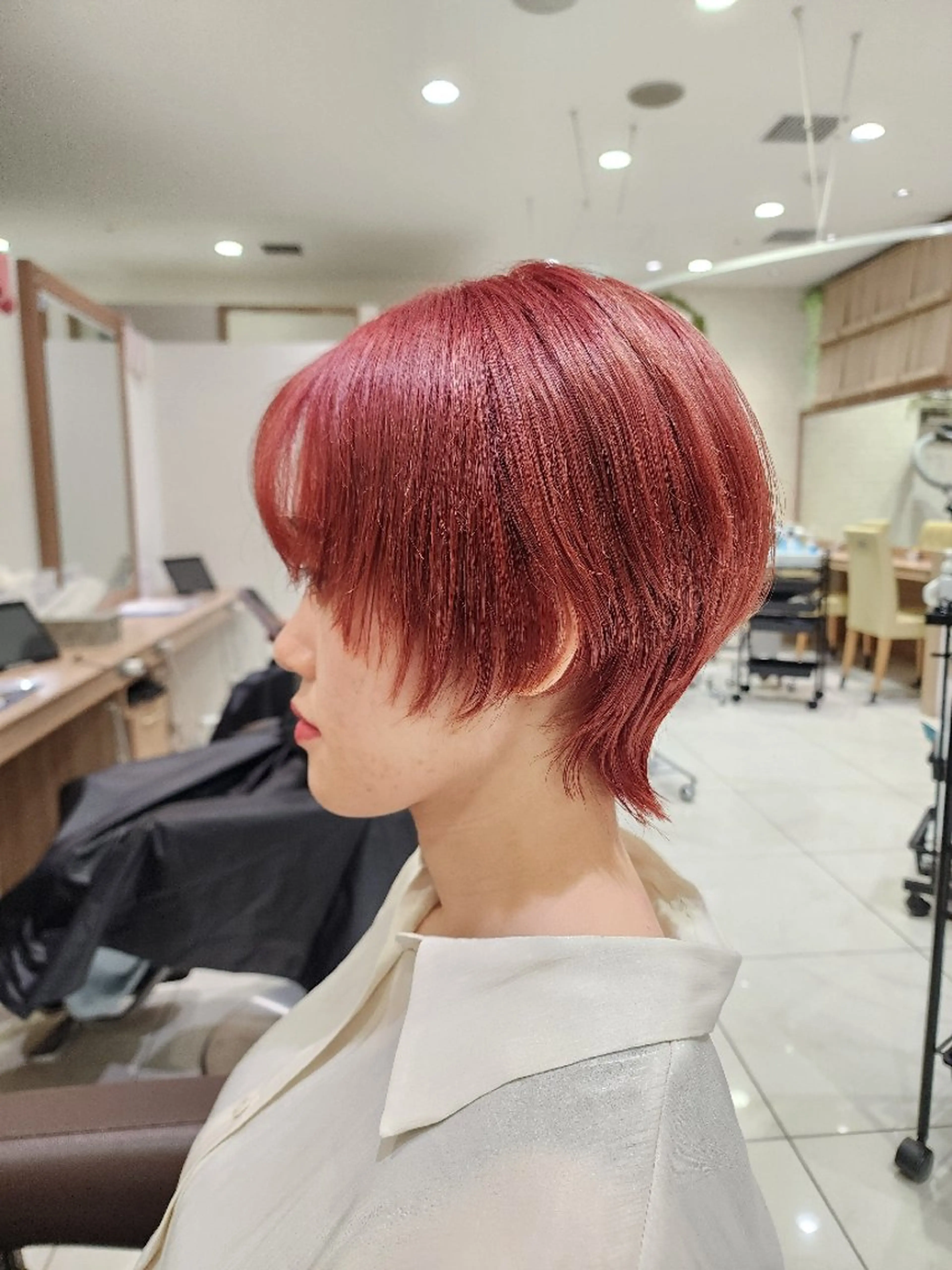 ショート カラー ブリーチ レッドカラー 髪質改善 ショートヘア ウルフカット ヘアカラー カラー特化🔥中村 和貴＜Ash津田沼＞のヘアスタイル