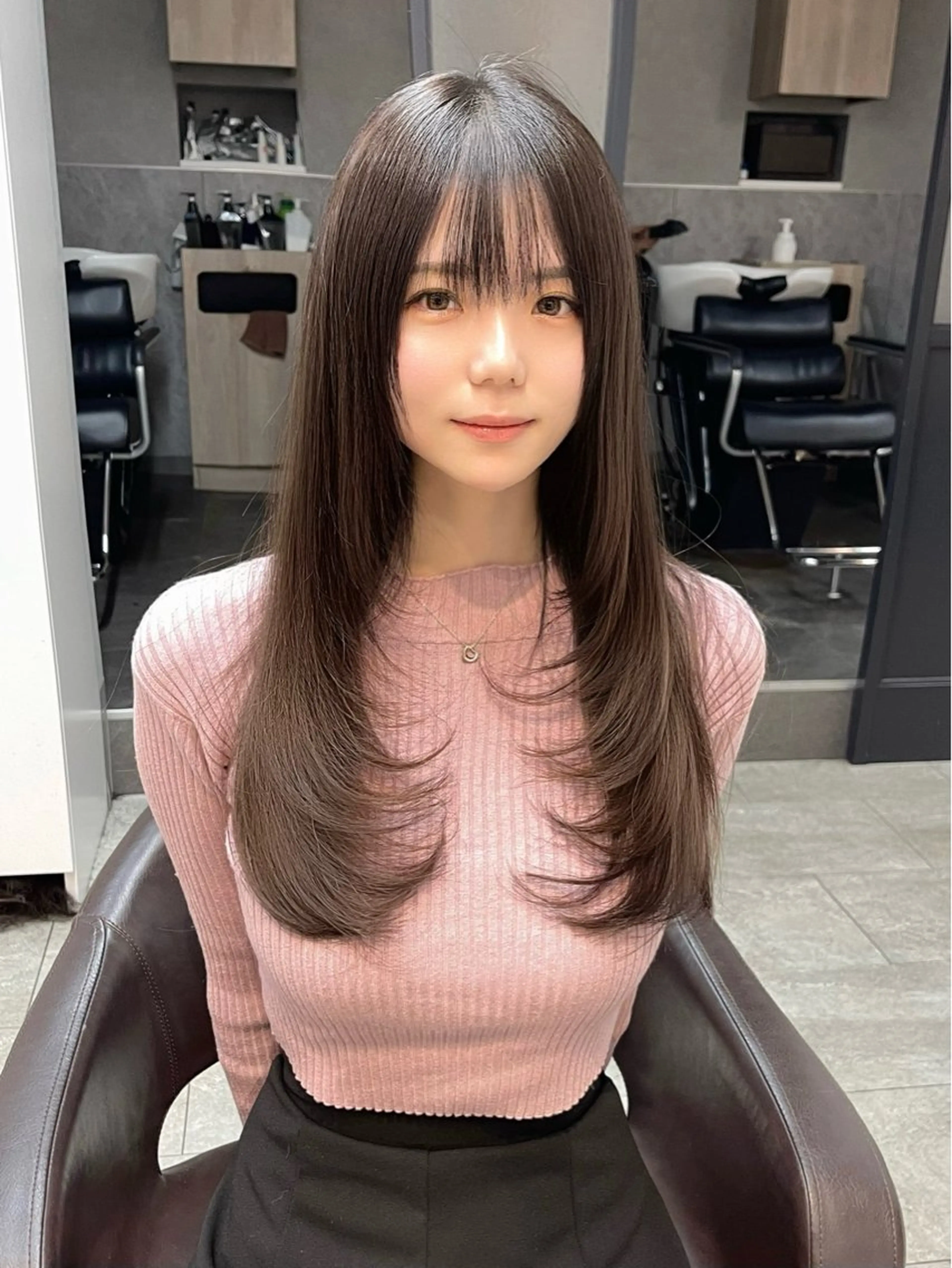 ロング 韓国風レイヤー ショート/犬塚 優介のヘアスタイル