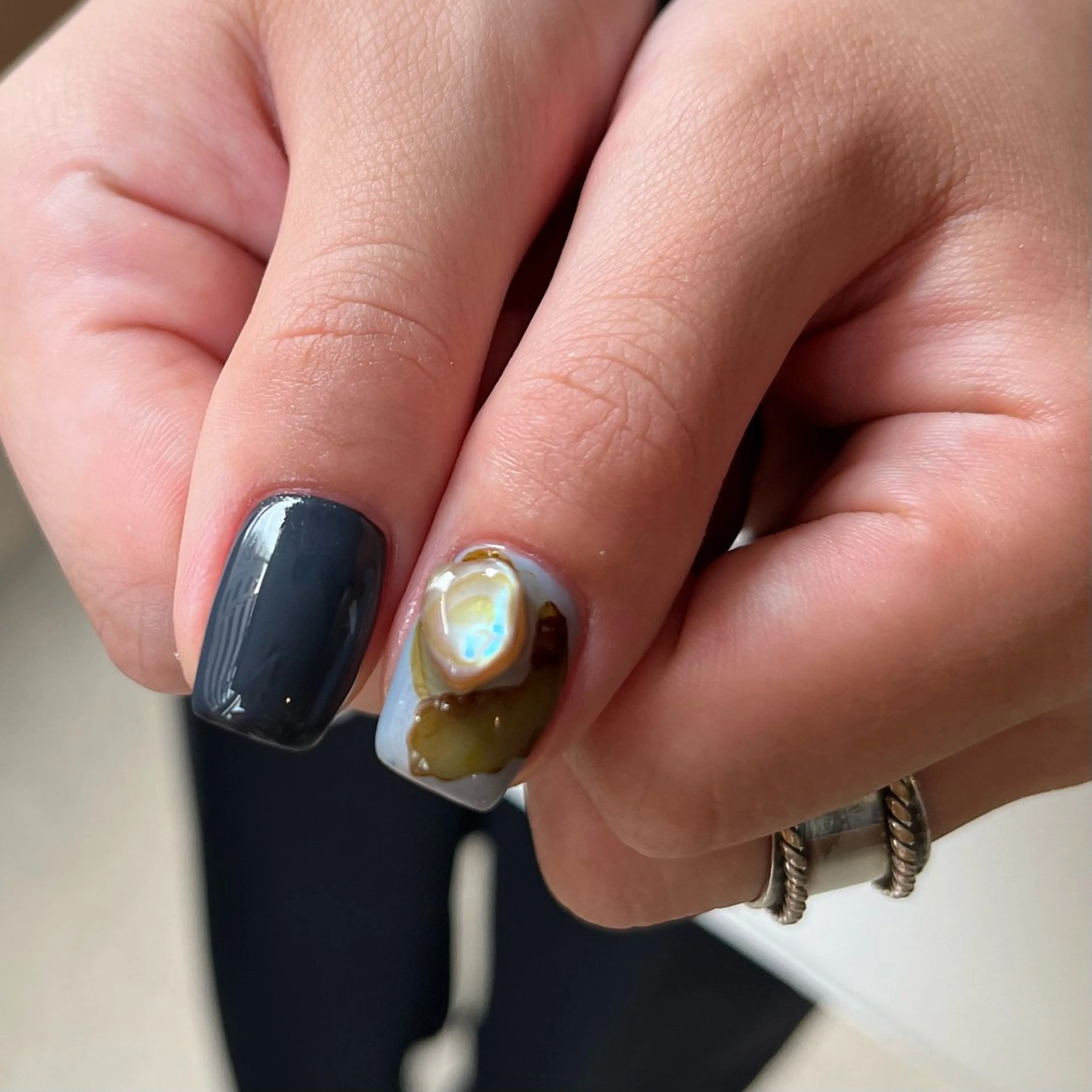 ネイル グリーン 持ち込み ハンドネイル vegh. nail／阿波座のネイルデザイン