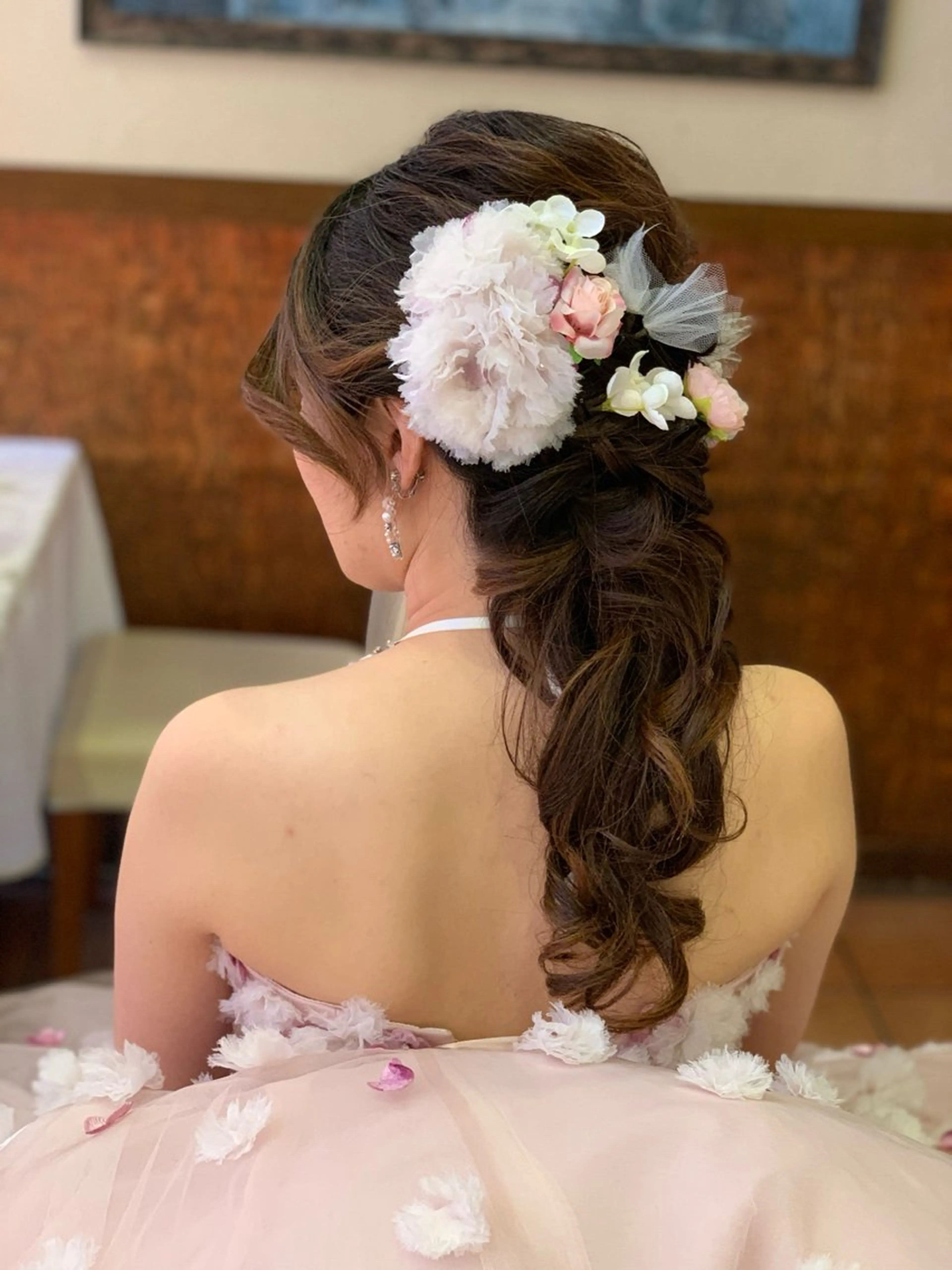 ロング ヘアアレンジ 結婚式・ブライダル ヘアセット BRAIDS💎愛子 大人ハイライト💎のヘアスタイル