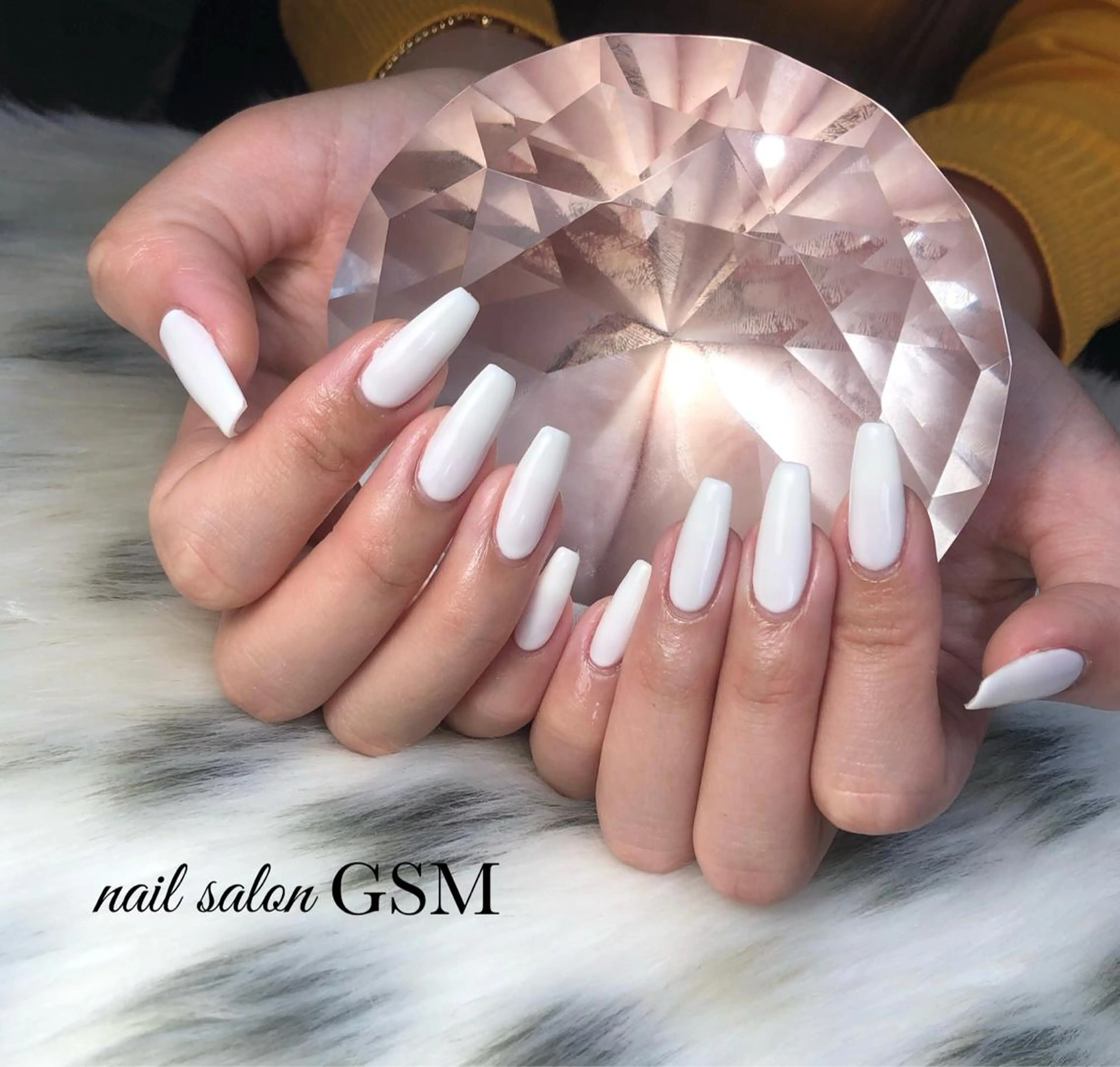 ネイル ワンカラーネイル ホワイト ハンドネイル nail salon GSMのネイルデザイン