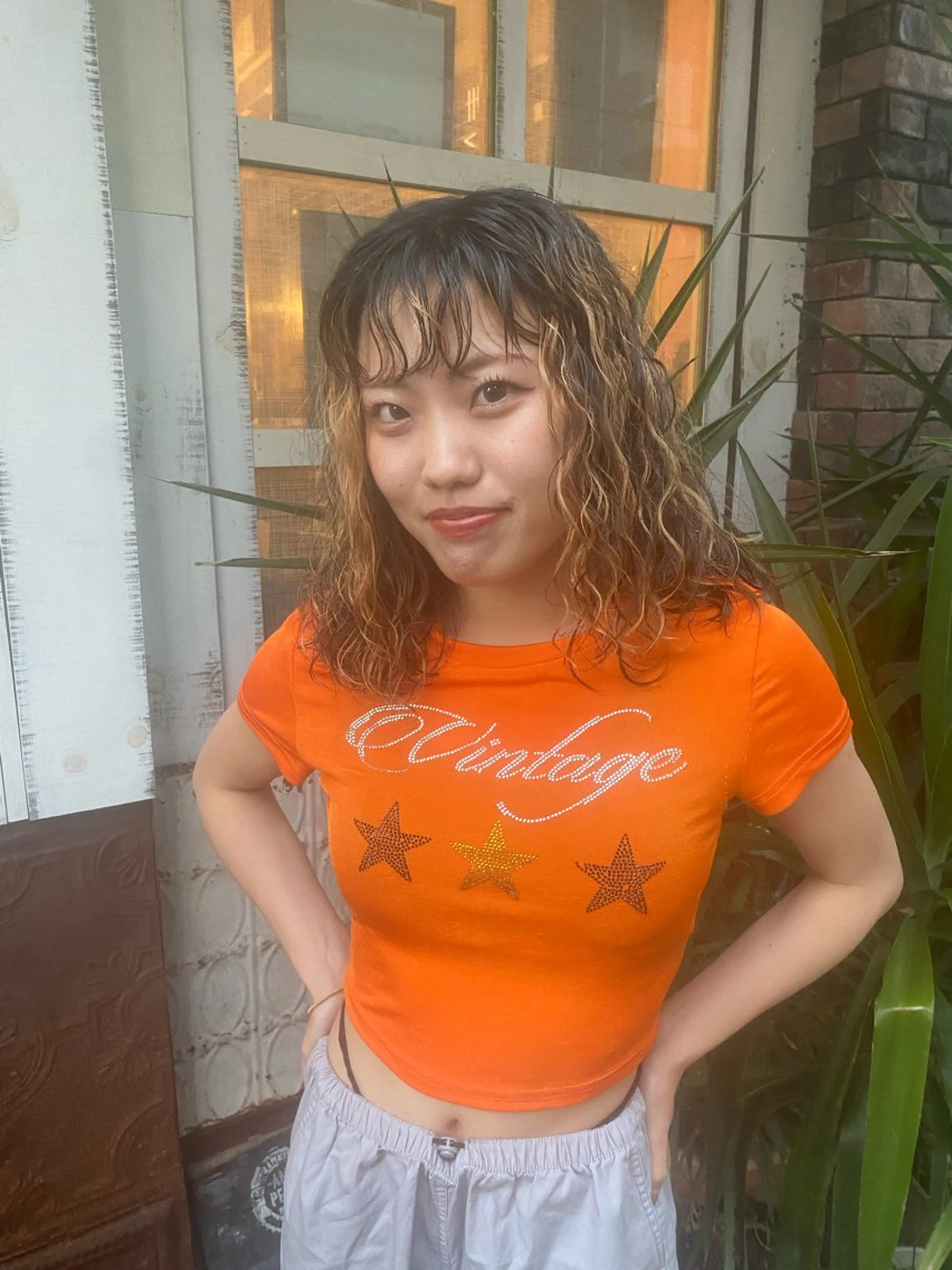 ミディアム カット パーマ 大西 柚羽のヘアスタイル