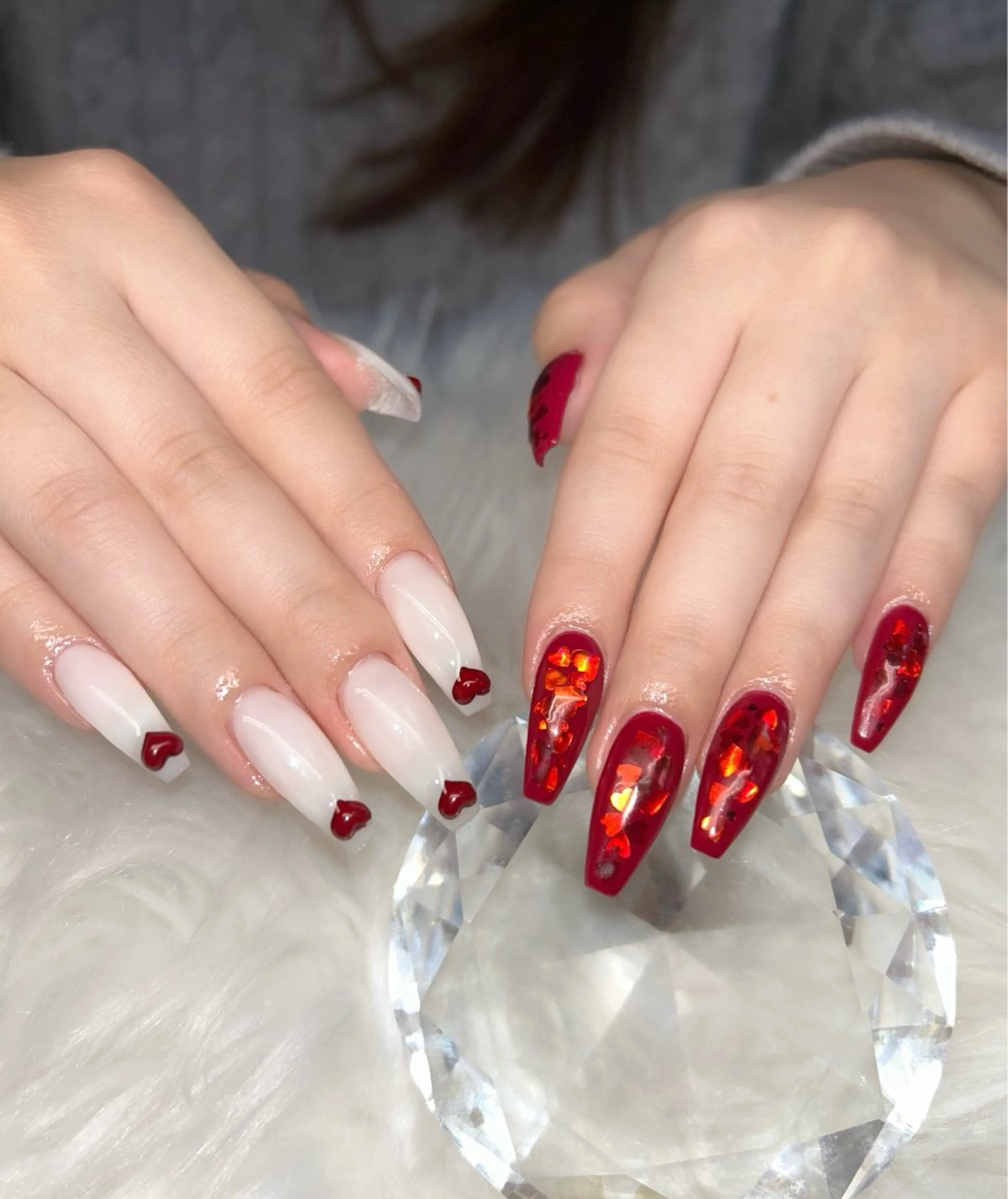 ネイル アートネイル オーロラネイル チークネイル 長さ出し フットネイル Chan nailsのネイルデザイン