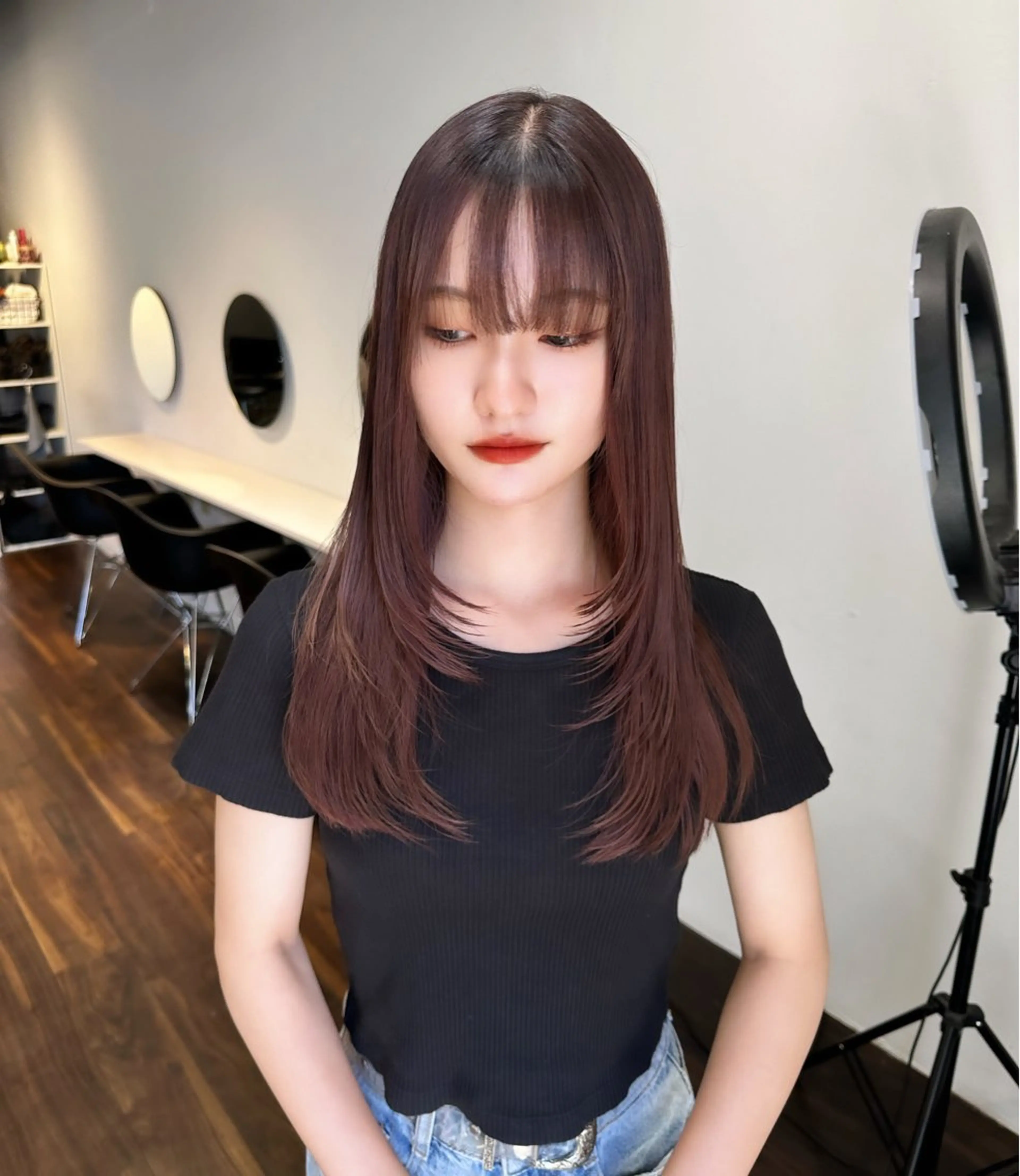 ロング カラー 韓国風ヘア レイヤーカット ワンホンレイヤー カット ヘアカラー トリートメント ワンホン/エクステ ケラチン/Kaitoのヘアスタイル